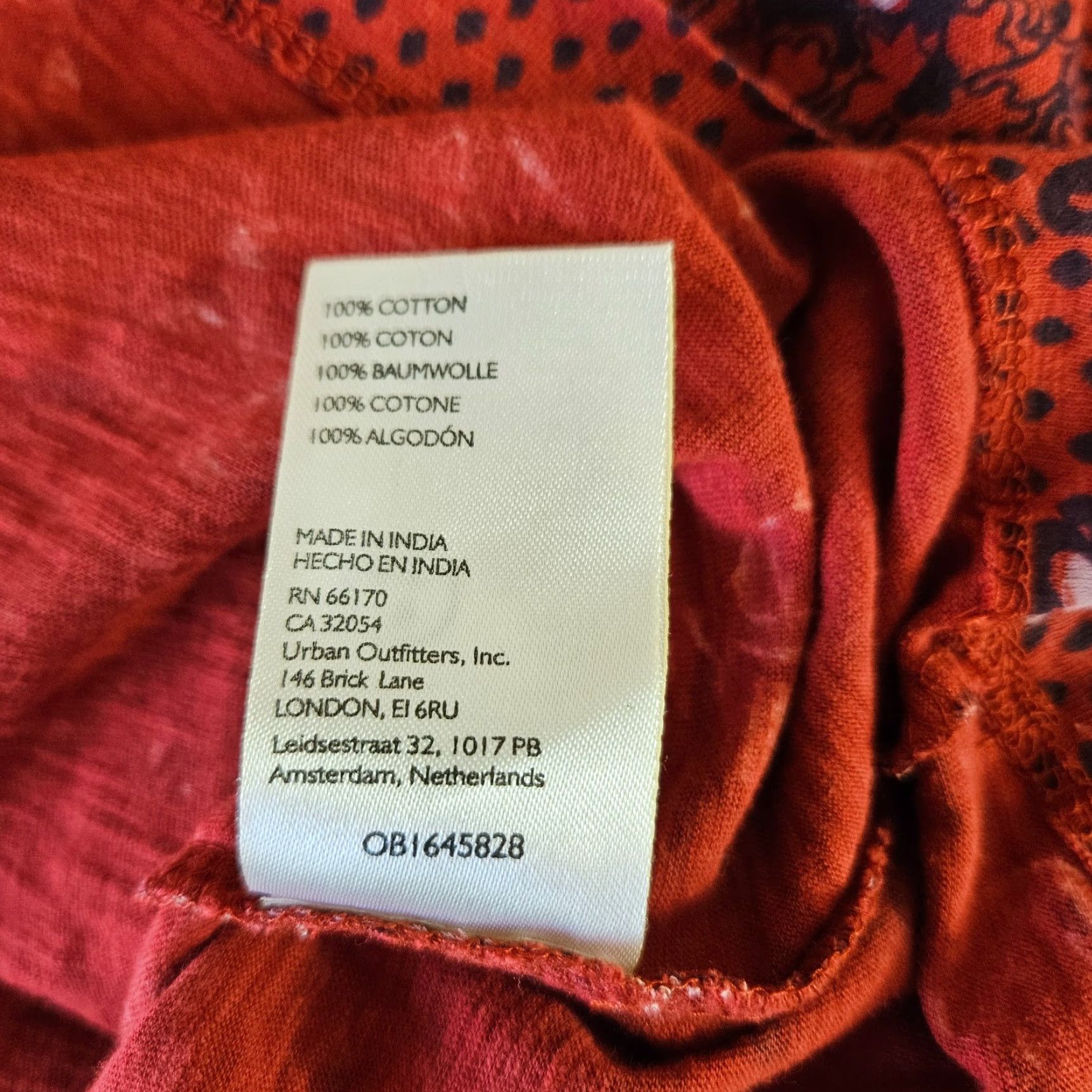 Free People Free People Womens T-Shirt Oversized Tee Size S Red Purple Floral Cotton Boho Shirt Womens Size S / US 4 / IT 40 - 4 Thumbnail