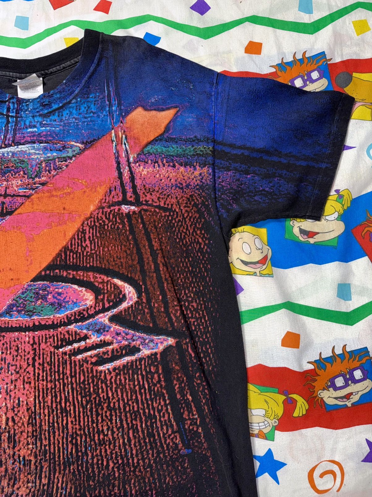 Hanes Vintage 1990s LED ZEPPELIN All Over Print T-SHIRT Size US XL / EU 56 / 4 - 5 Thumbnail