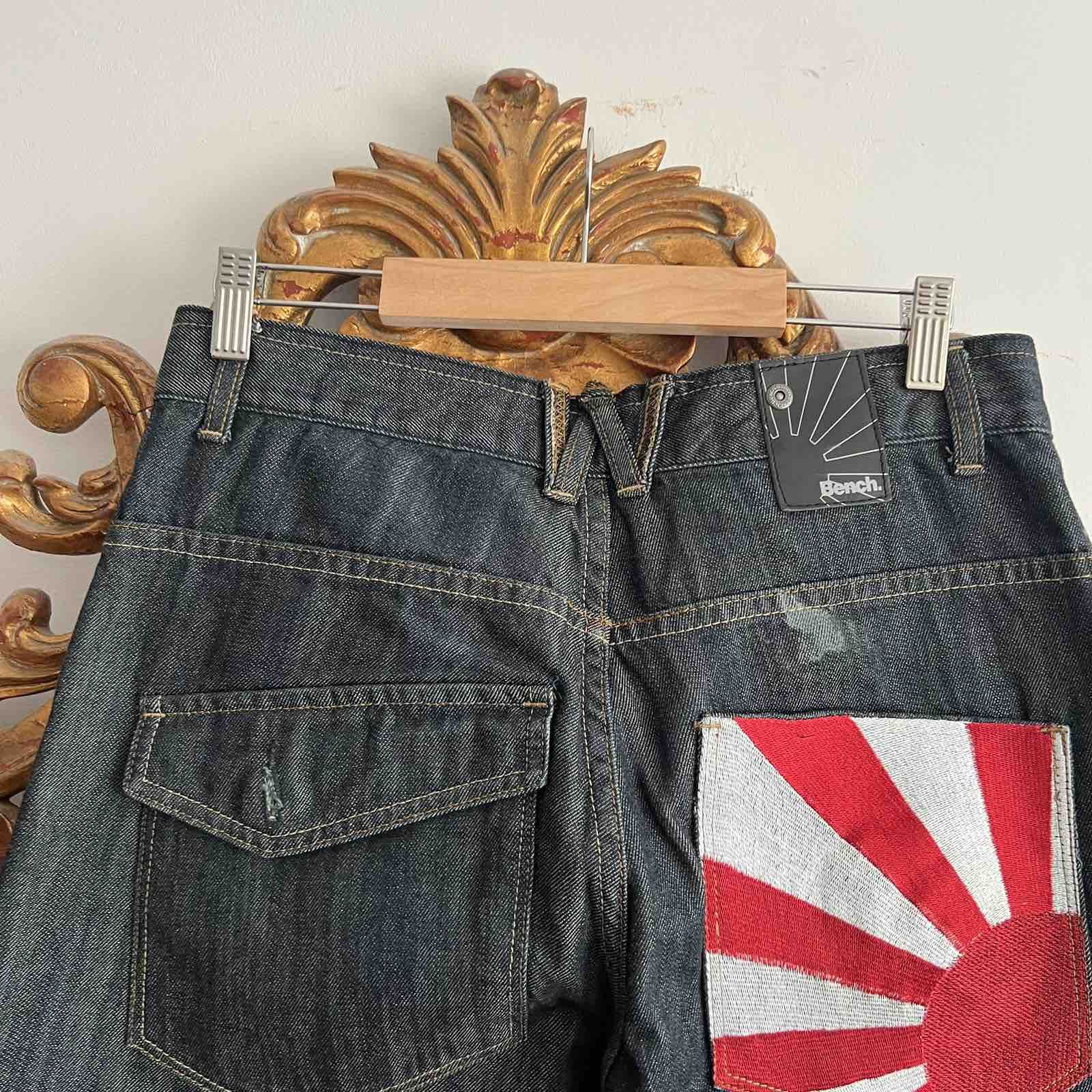 Japanese Brand Rare Bench Y2K jean pants japan flag Size US 32 / EU 48 - 5 Thumbnail