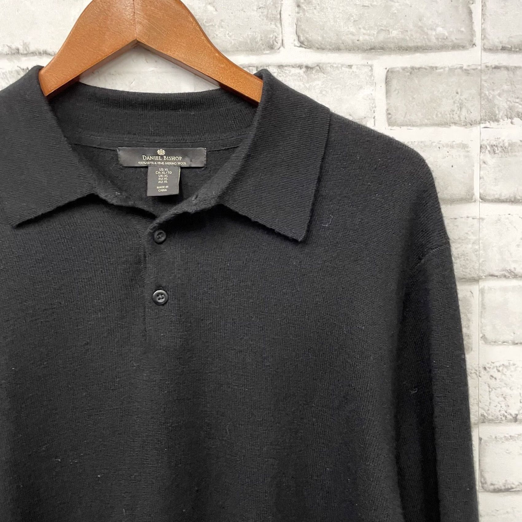 Vintage Daniel Bishop Sweater Mens XL Pullover Merino Wool Black Size US XL / EU 56 / 4 - 2 Thumbnail