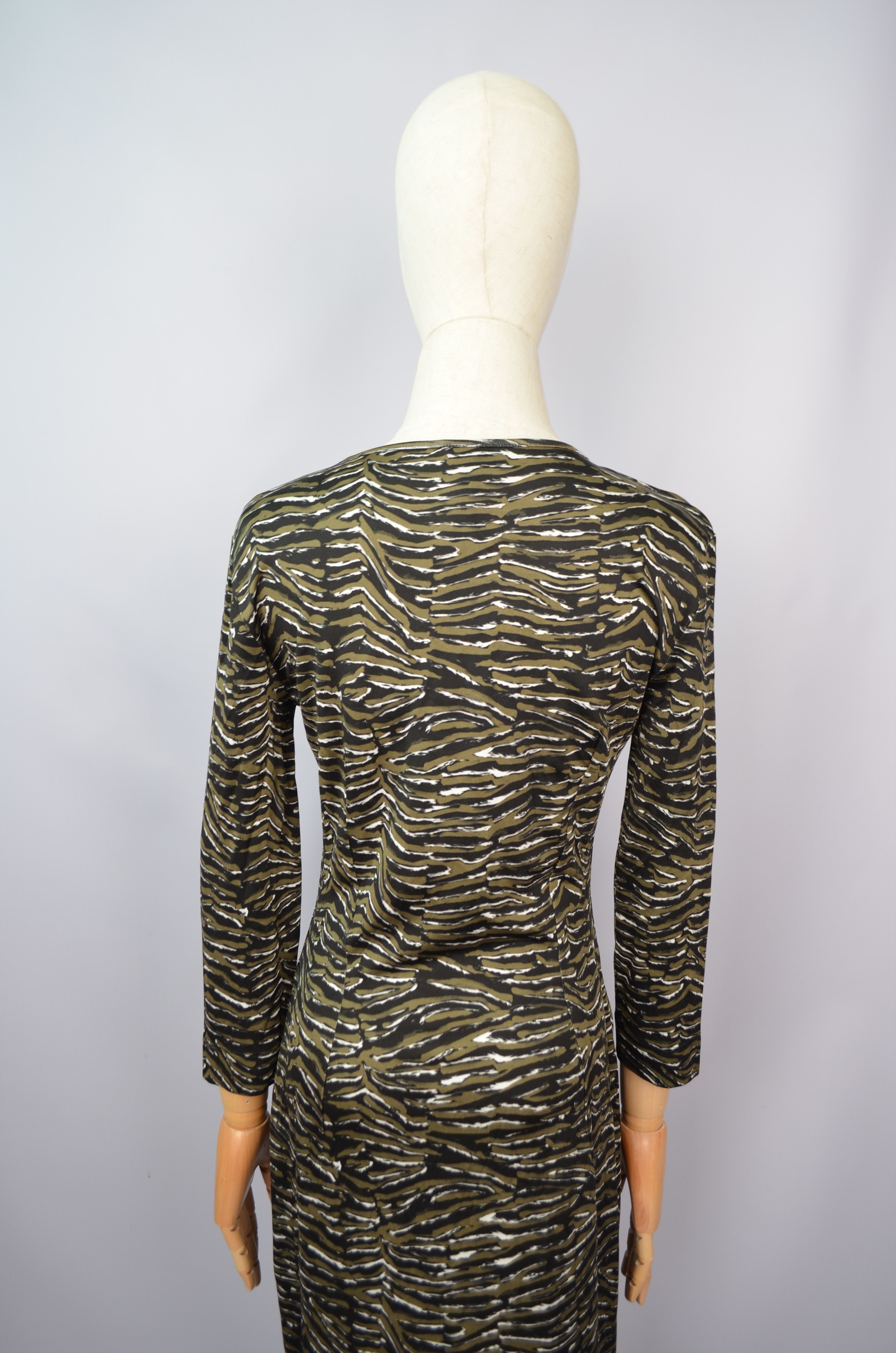 Just Cavalli × Roberto Cavalli Just Cavalli 3/4 Sleeve Fitted Stretch Dress Zebra Print 44 Size M / US 6-8 / IT 42-44 - 6 Thumbnail