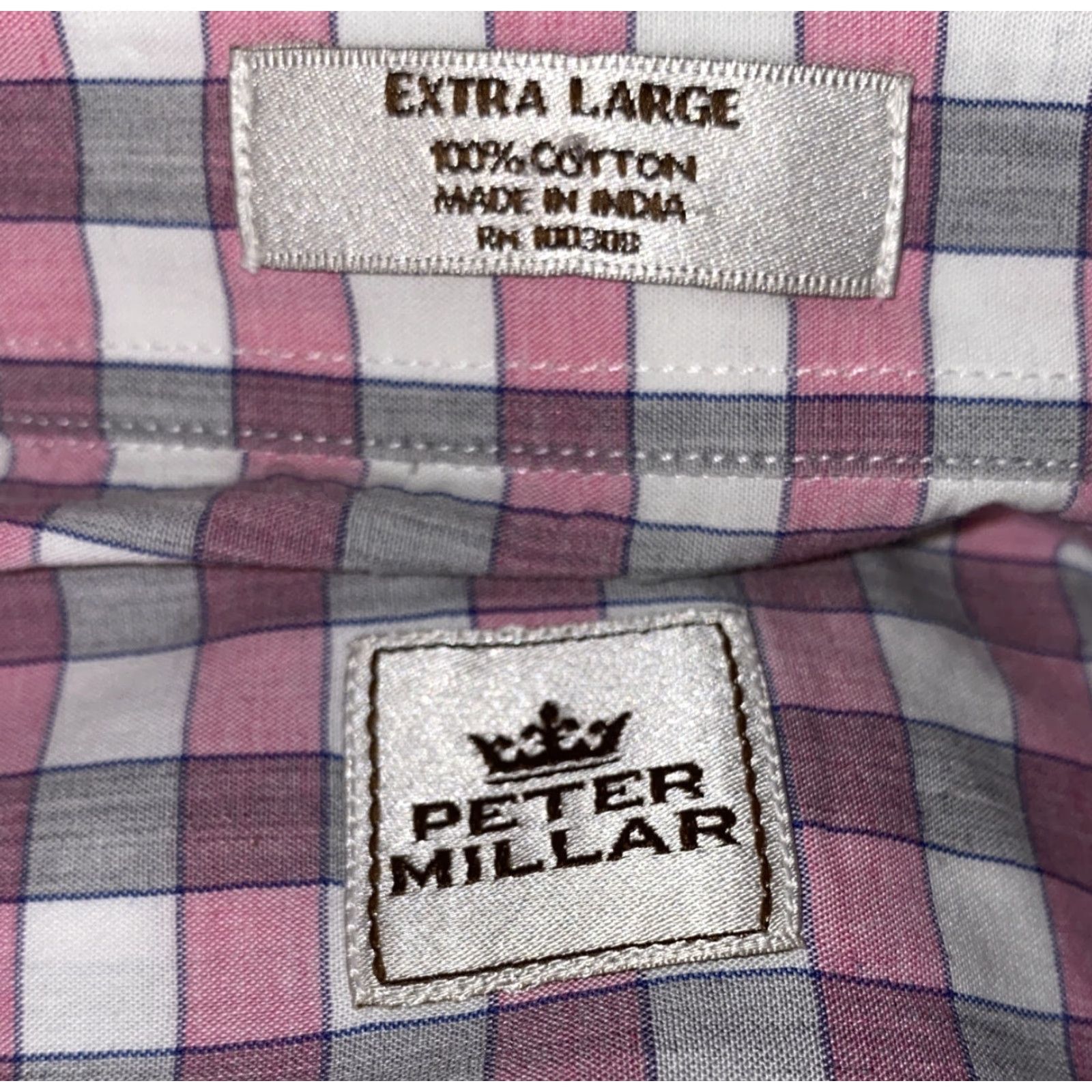 Peter Millar Peter Millar Mens Multi Color Checkered Long Sleeve Button Front Shirt XL Size US XL / EU 56 / 4 - 6 Thumbnail