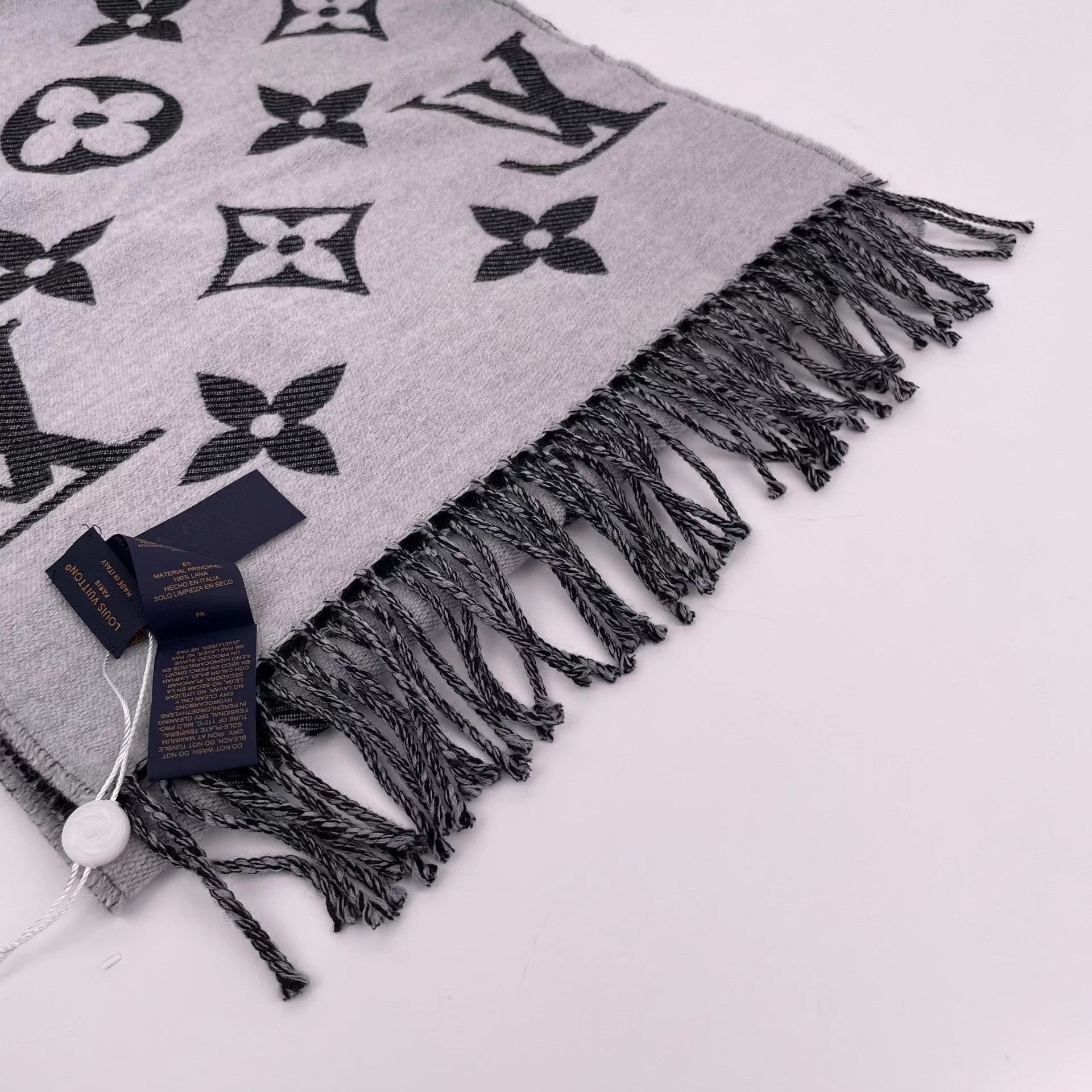 Louis Vuitton LV wool color blocked black & gray scarf 34*170 Size ONE SIZE - 3 Thumbnail
