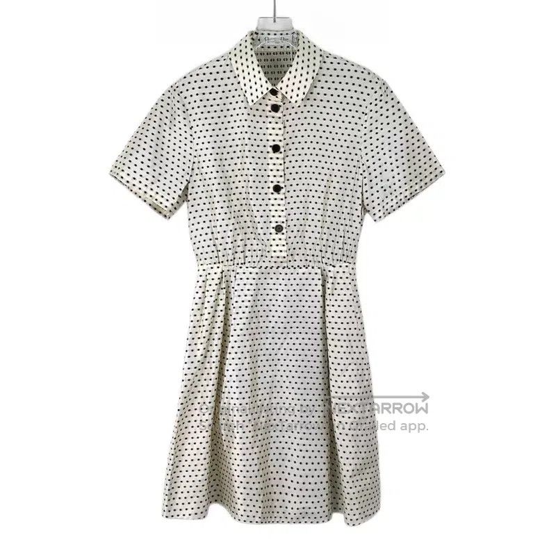 Dior Dior Beige polka dot full-print silk lapel single-breasted Size XXS / US 00 / IT 34 - 1 Thumbnail