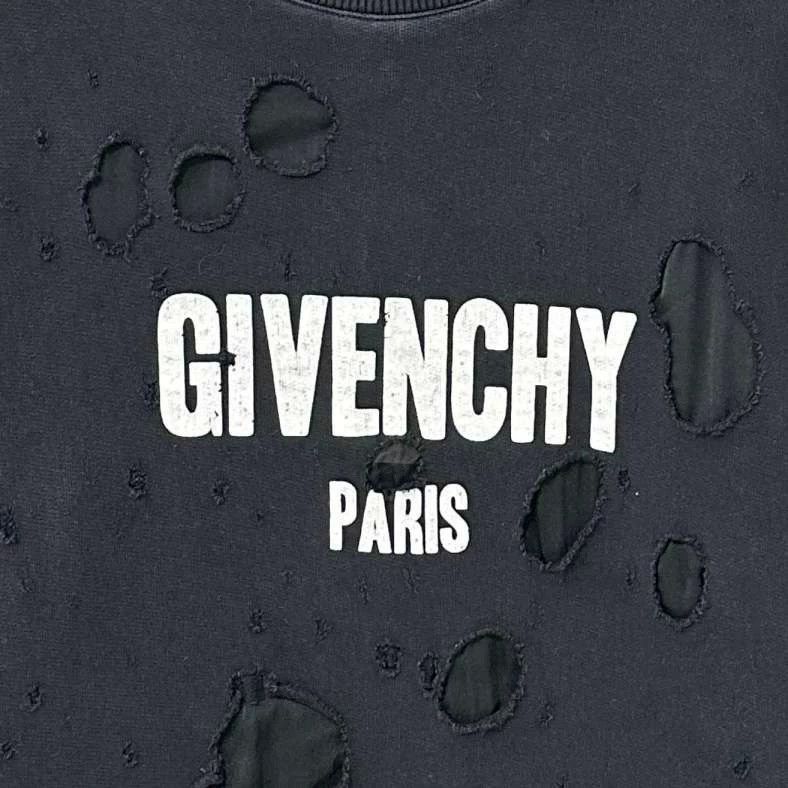 Givenchy Givenchy Black large hole letter logo sweatshirt Size US XS / EU 42 / 0 - 3 Thumbnail