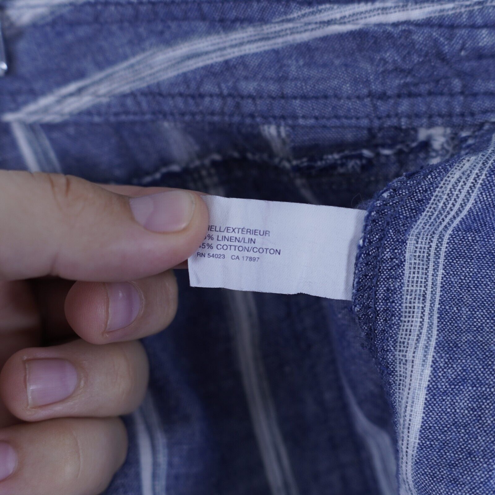 Gap Gap Blue Striped Linen Cotton Rolled Tab Shorts Size 6 Low R Size 28" / US 6 / IT 42 - 8 Thumbnail