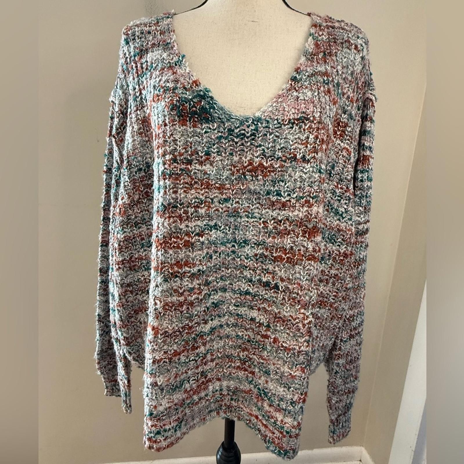 Other Adyson Parker multicolored soft crochet knit sweater size 3X Size 3XL / US 20-22 - 1 Thumbnail