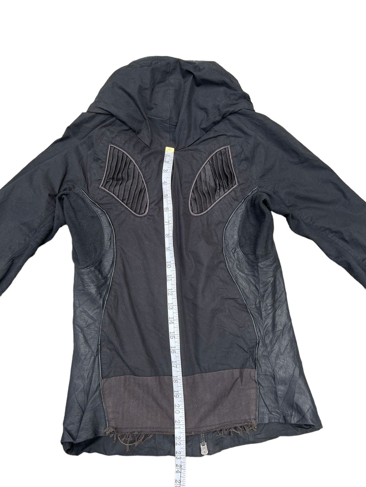 If Six Was Nine L.G.B. Distressed Hybrid Leather Hoodie Black Jacket Size US S / EU 44-46 / 1 - 5 Thumbnail