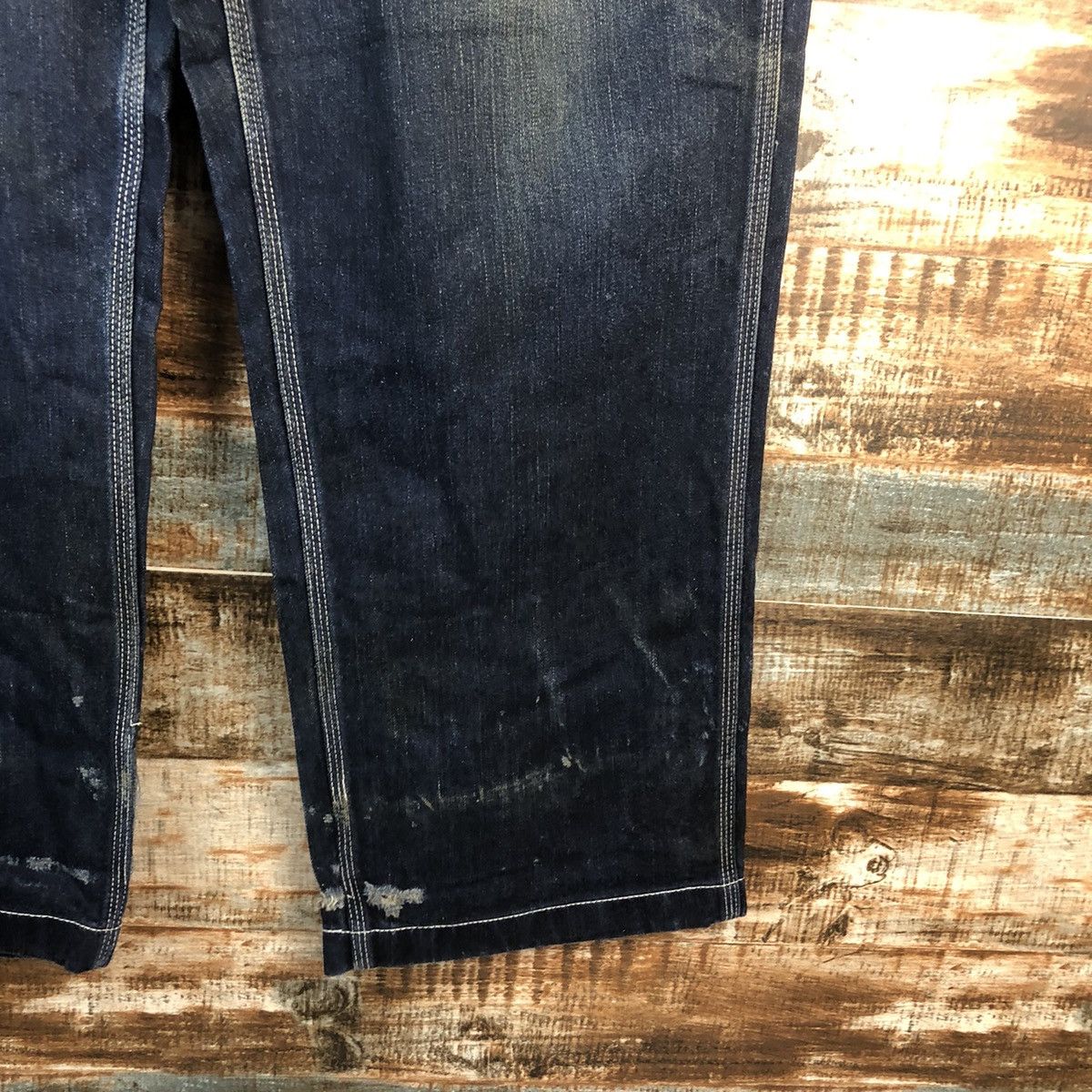 Japanese Brand DL GU Blue faded Denim jeans vintage Pants #C009 Size US 35 - 10 Thumbnail