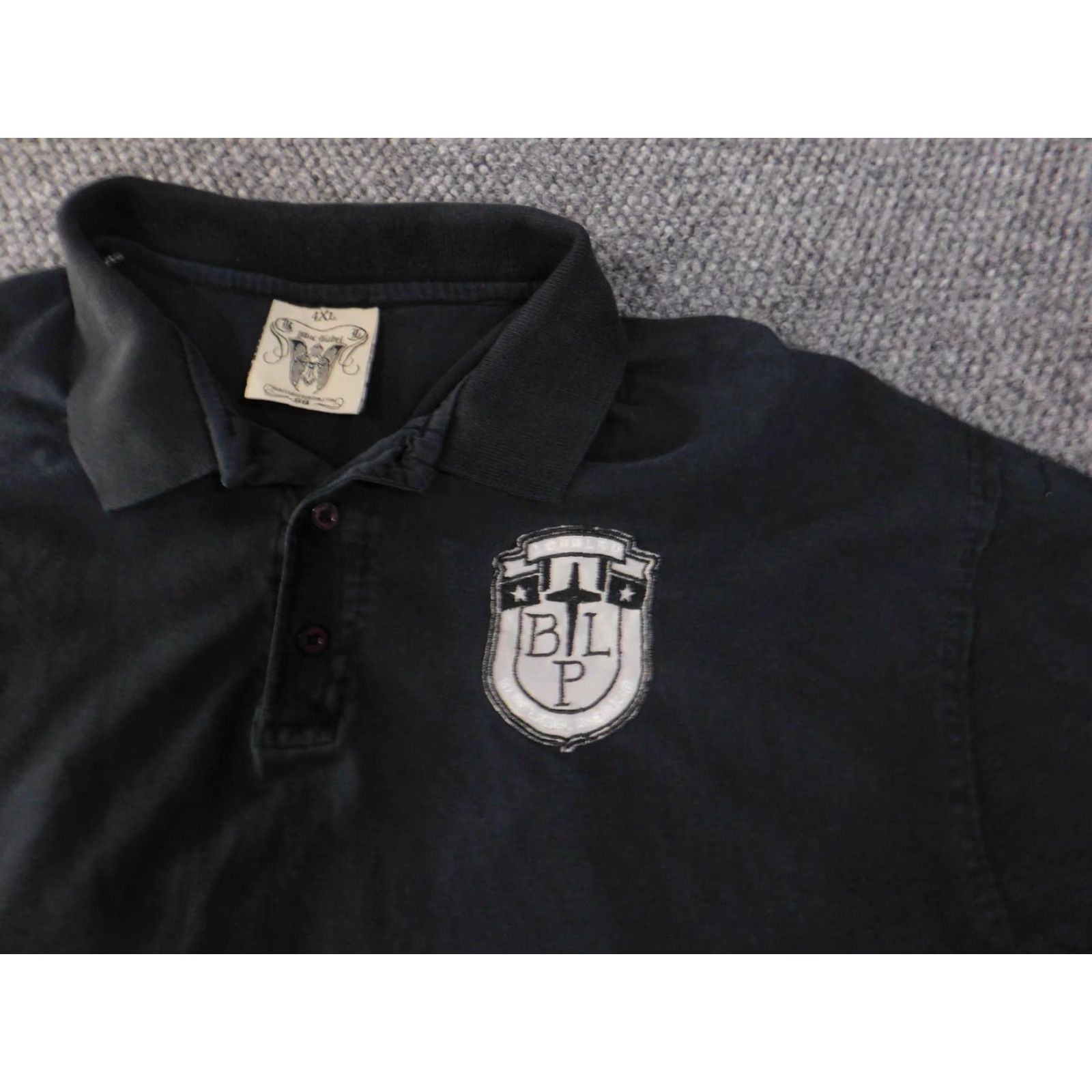 Vintage VINTAGE Blac Label Polo Shirt Mens 4XL Black Graphic Embroidery Logo Solid Short Sleeve Cotton Regular Men(xs) Size US XXL / EU 58 / 5 - 3 Thumbnail