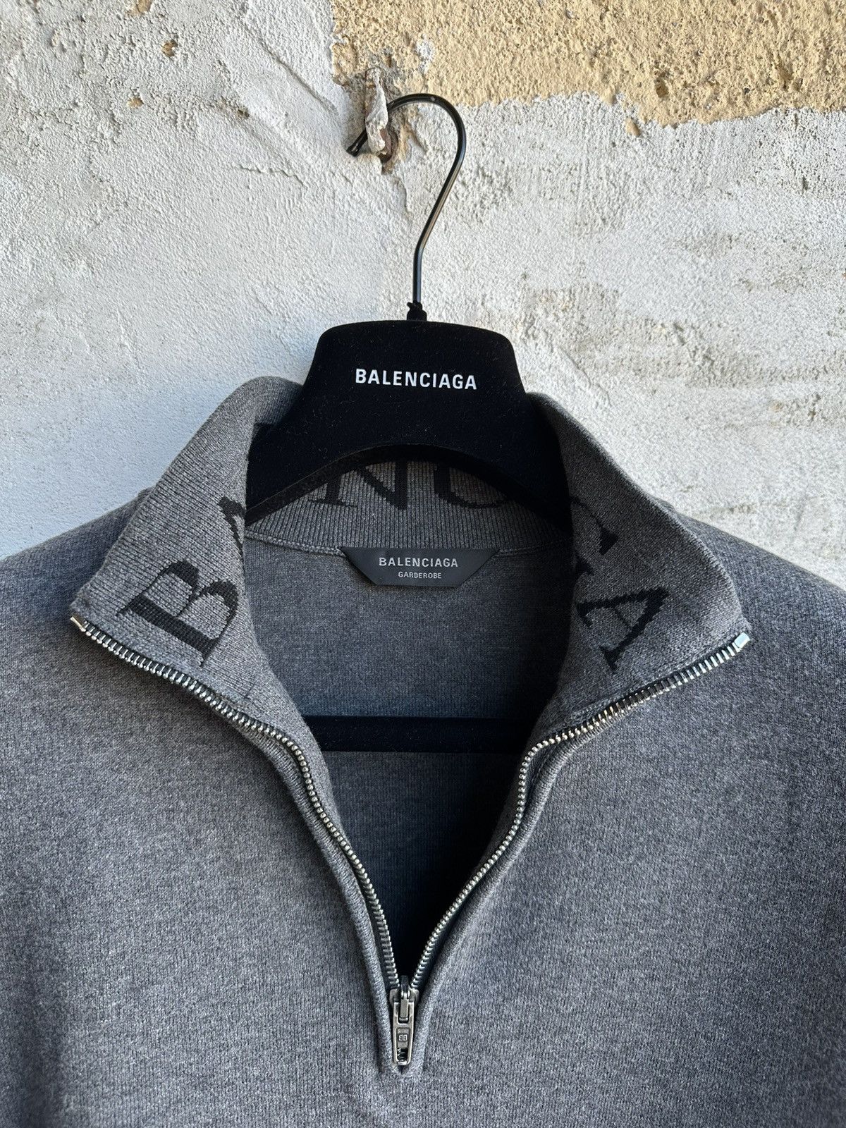 Balenciaga [L] 2050$ Spring26 Half-zip grey sweater Size US L / EU 52-54 / 3 - 5 Thumbnail