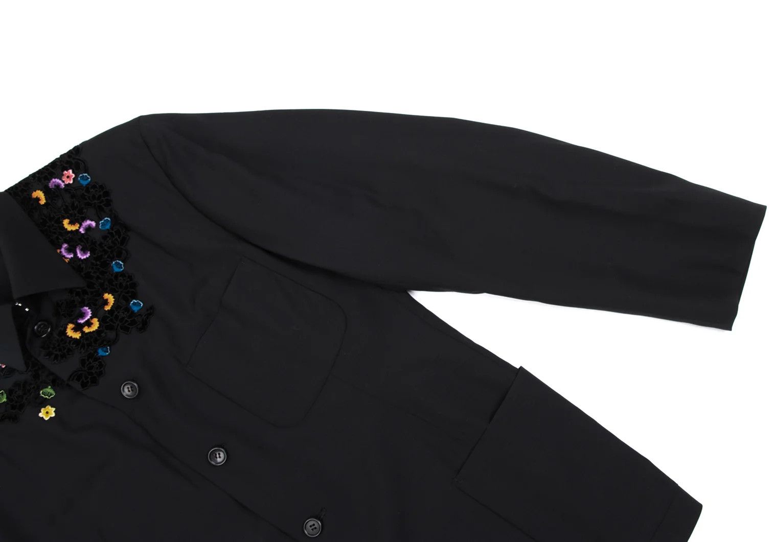 Yohji Yamamoto Yohji Yamamoto Velvet Floral Patch Design Jacket Size US M / EU 48-50 / 2 - 9 Thumbnail