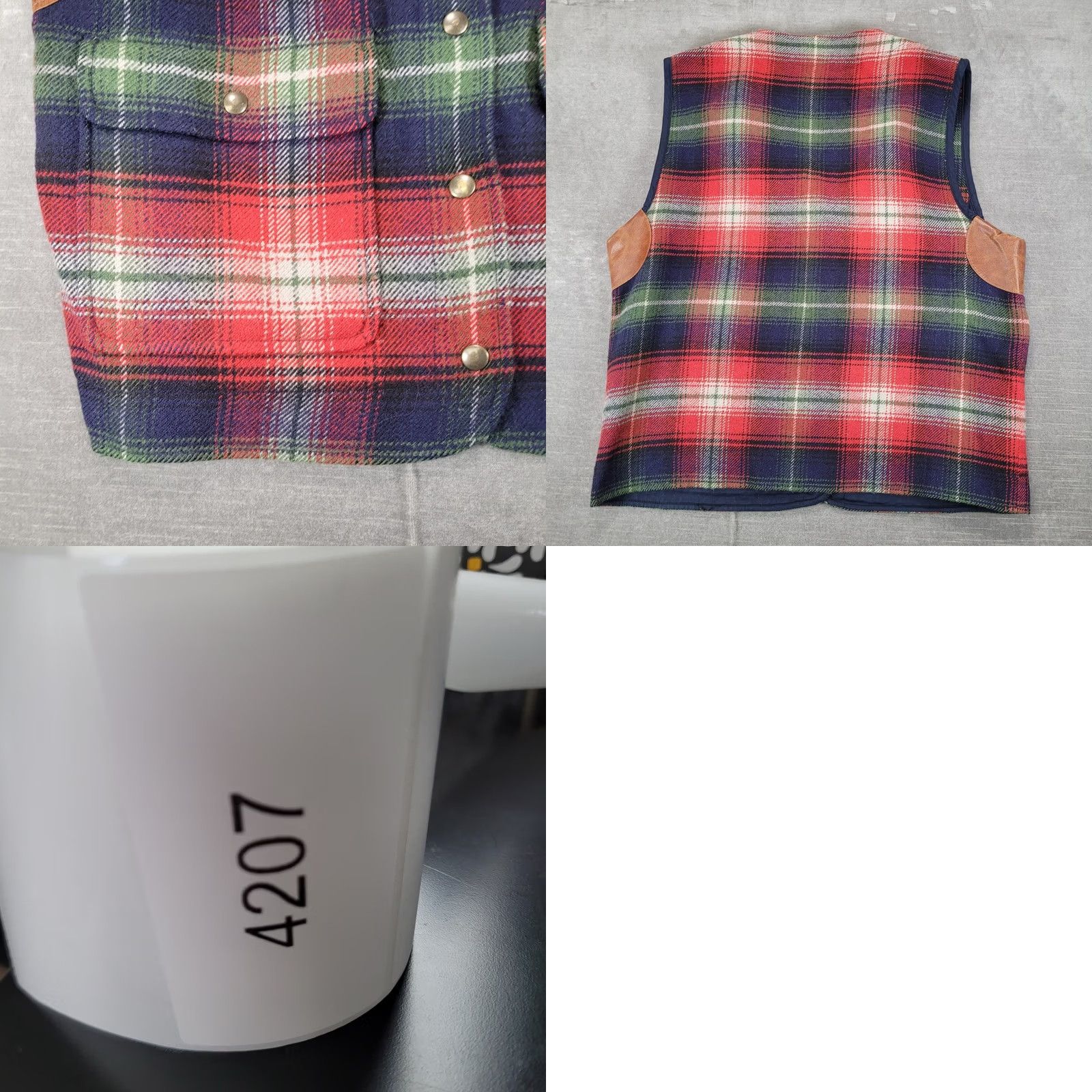 Vintage VINTAGE Limited America Womens Vest Plaid Wool Leather Accent Size M Medium Size M / US 6-8 / IT 42-44 - 8 Thumbnail