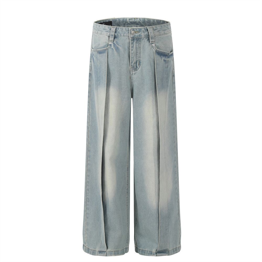 Japanese Brand × Jean High street loose straight washed stitching jeans y2k Size US 32 / EU 48 - 1 Thumbnail