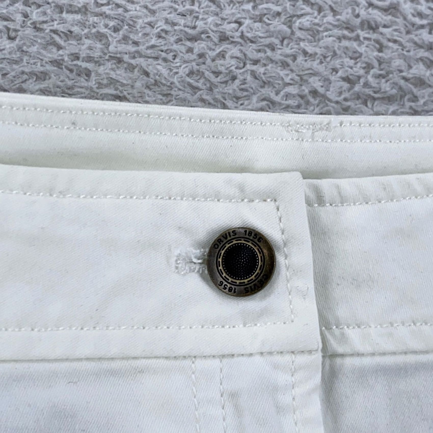 Orvis Orvis Pencil Mini Skirt Women 16 White Denim Super Stretch Vented Back Size 38" / US 16 / IT 52 - 3 Thumbnail
