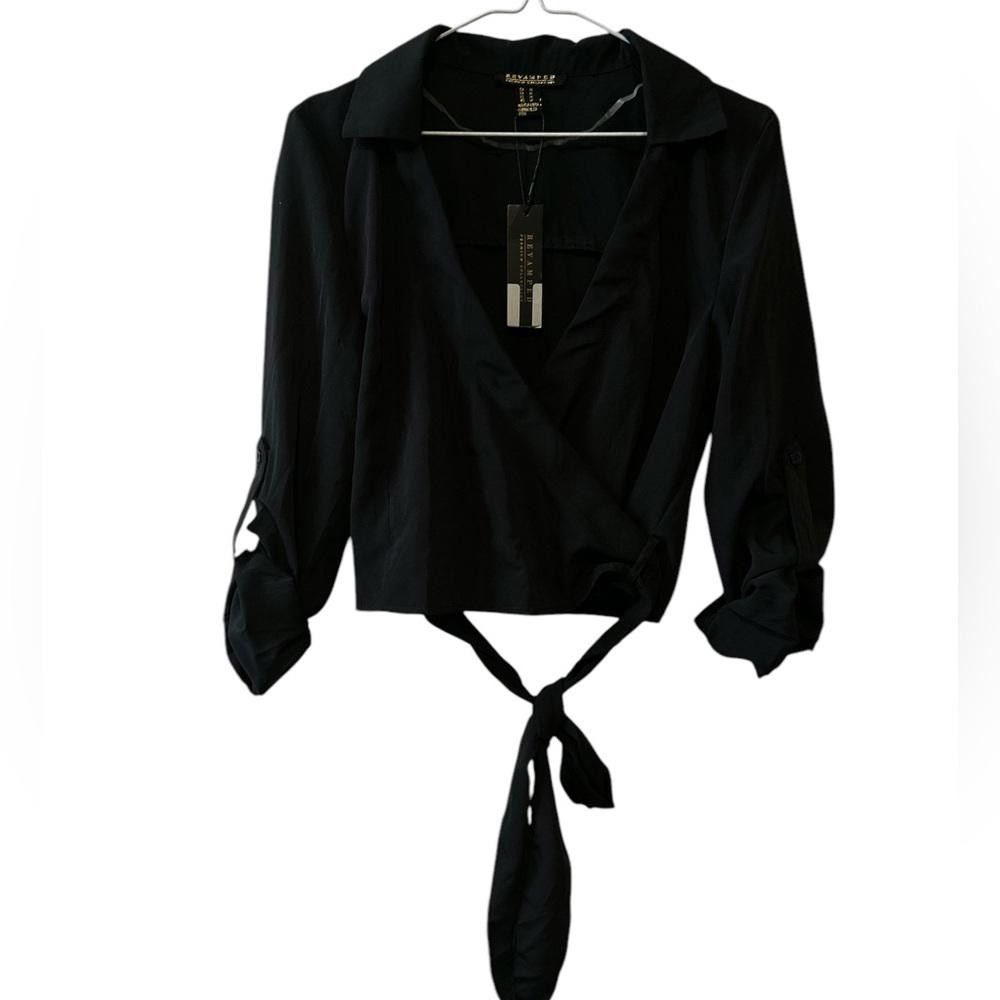 Designer BNWT Revamped Black Wrap Blouse - Size Medium Size M / US 6-8 / IT 42-44 - 1 Thumbnail