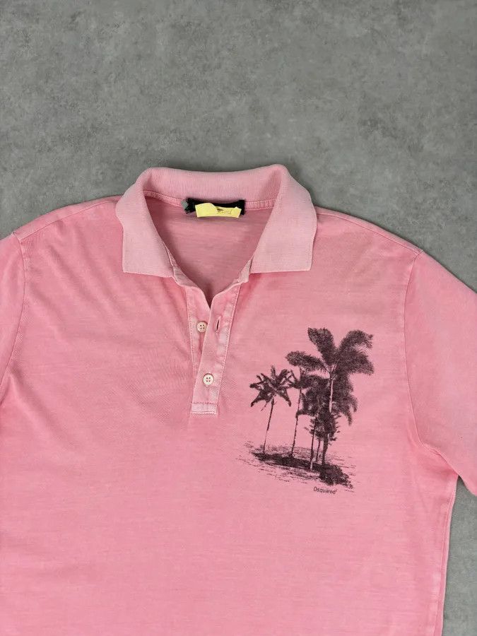 Dsquared2 2011 Dsquared2 Pink Cotton Palm Tree Embroidered Polo Size US S / EU 44-46 / 1 - 4 Thumbnail