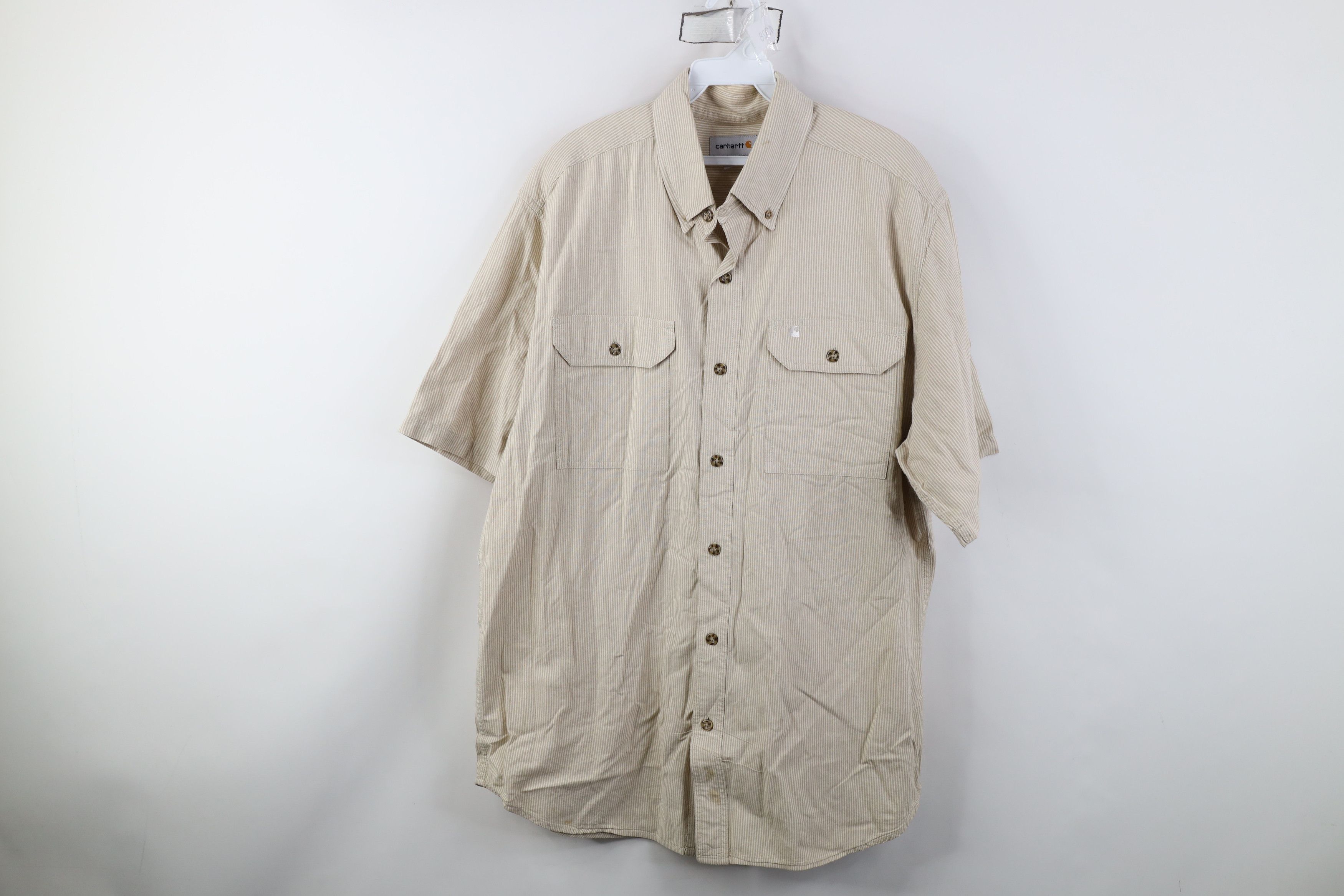 Carhartt Vintage Carhartt Striped Short Sleeve Button Down Shirt Size US L / EU 52-54 / 3 - 1 Thumbnail
