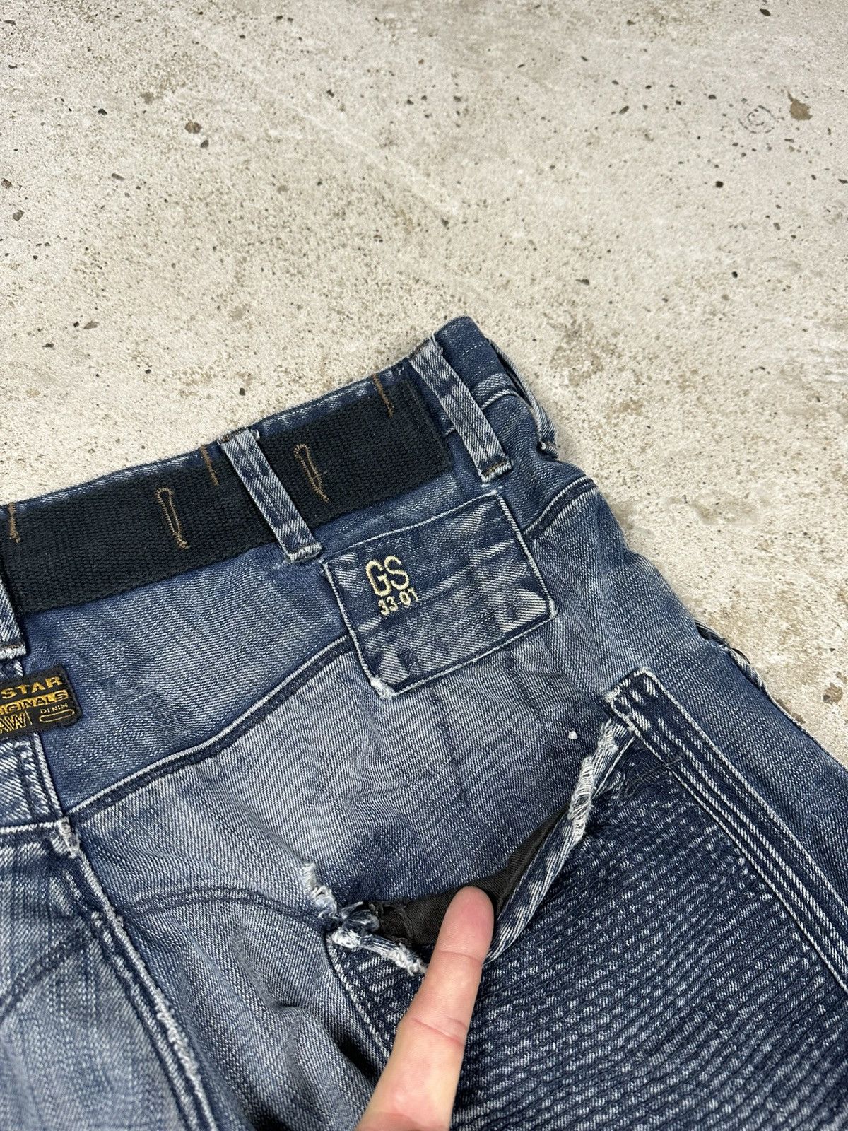 G-Star × Vintage Vintage Y2K G Star Raw Fire Elwood Distressed Denim Pants Size US 34 / EU 50 - 15 Thumbnail