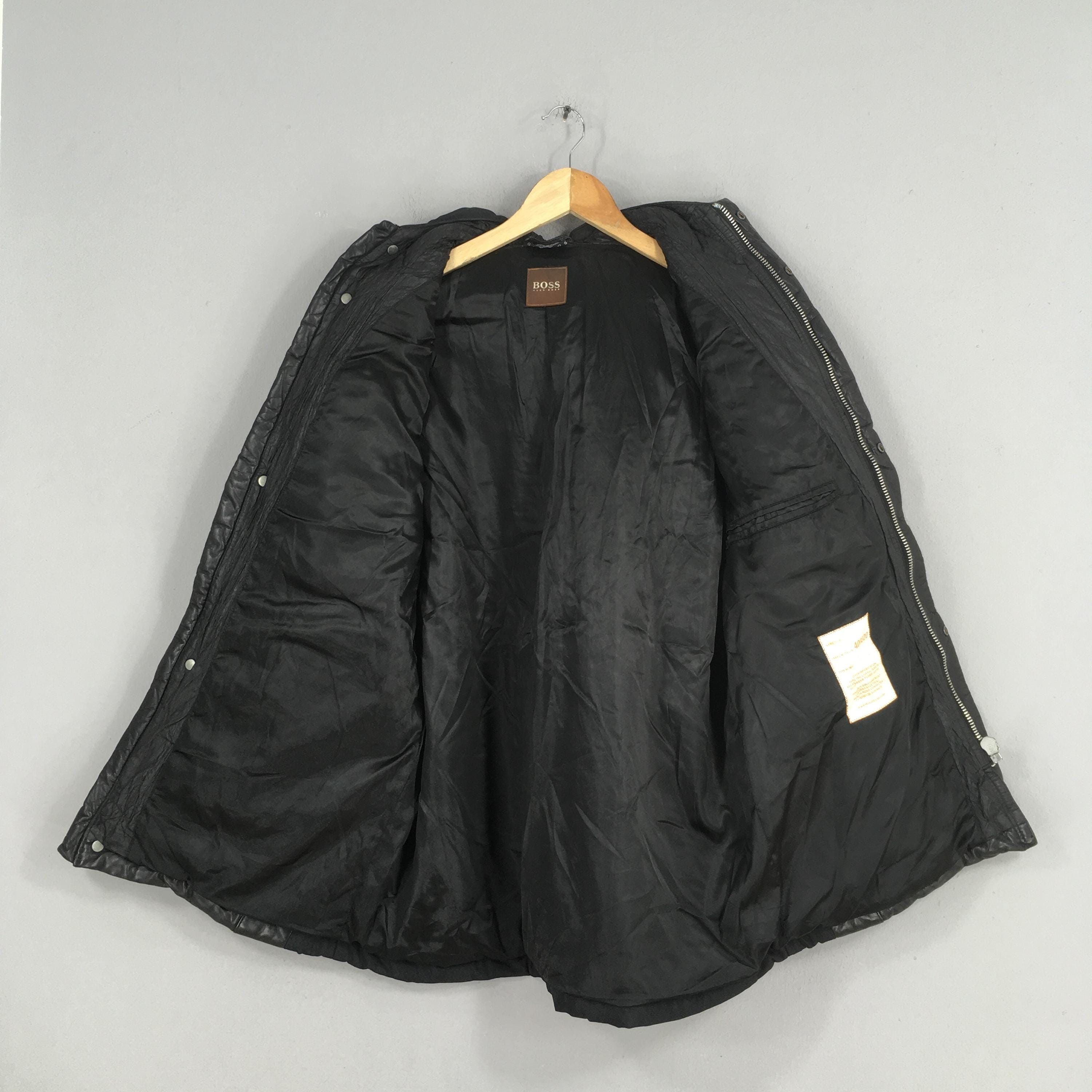 Hugo Boss Vintage 90s Hugo Boss Black Leather Jorik Jacket Large Size US L / EU 52-54 / 3 - 5 Thumbnail