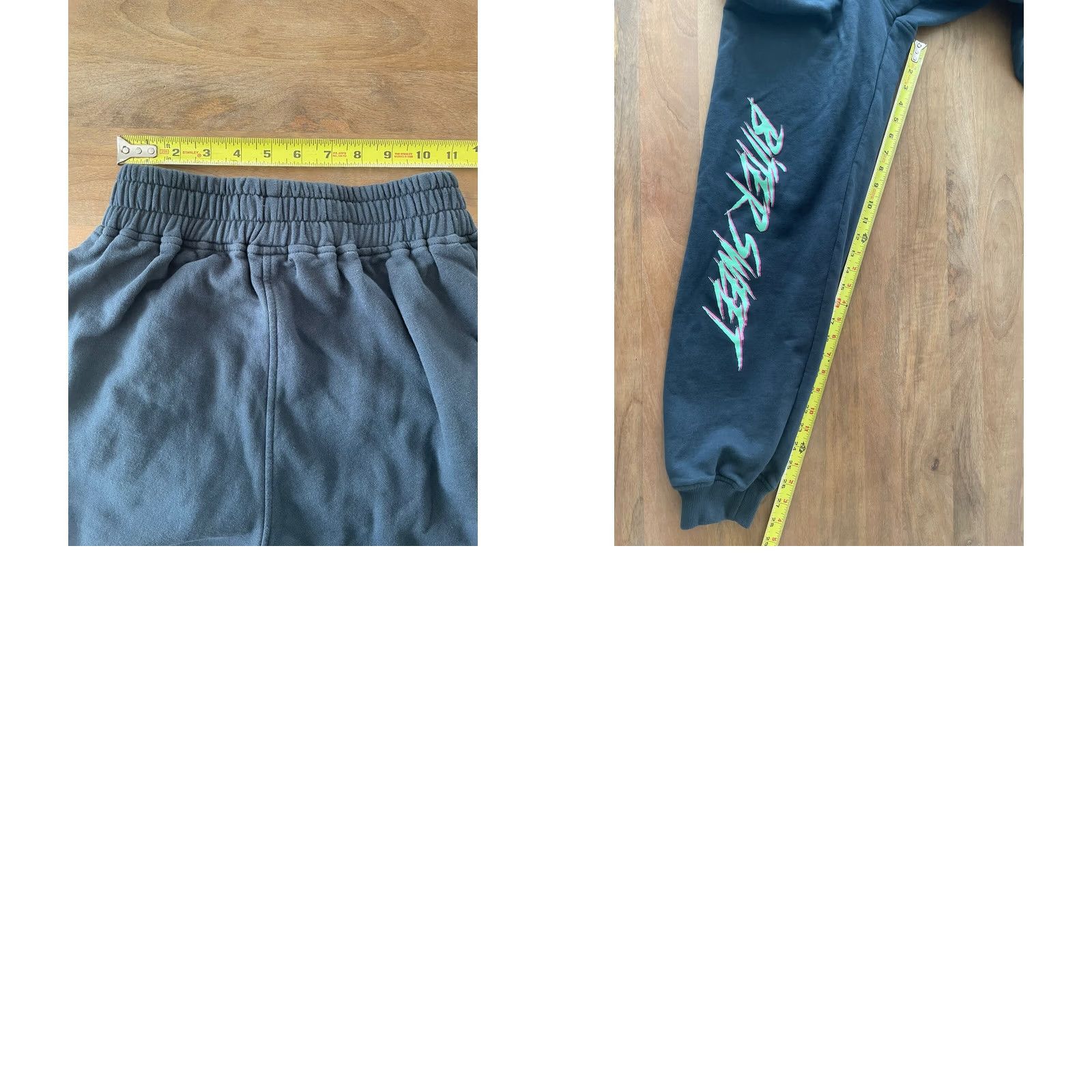 Vintage Motel Rocks Sweatpants Women Small Navy Blue Fleece Elastic Waist Pull On Jogger Pants Size 28" / US 6 / IT 42 - 8 Thumbnail