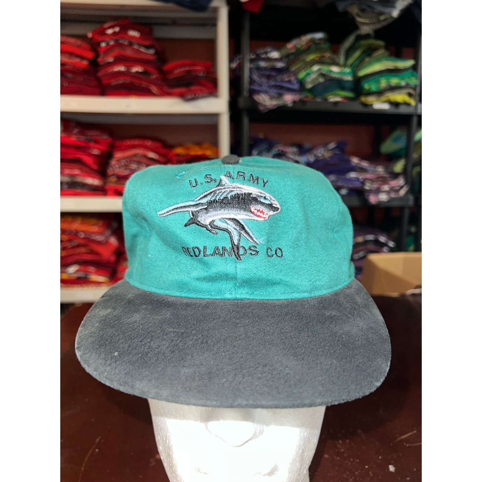 Vintage Vintage US Army Redlands Hat Red Lands Shark Green Sansegal Size ONE SIZE - 2 Thumbnail