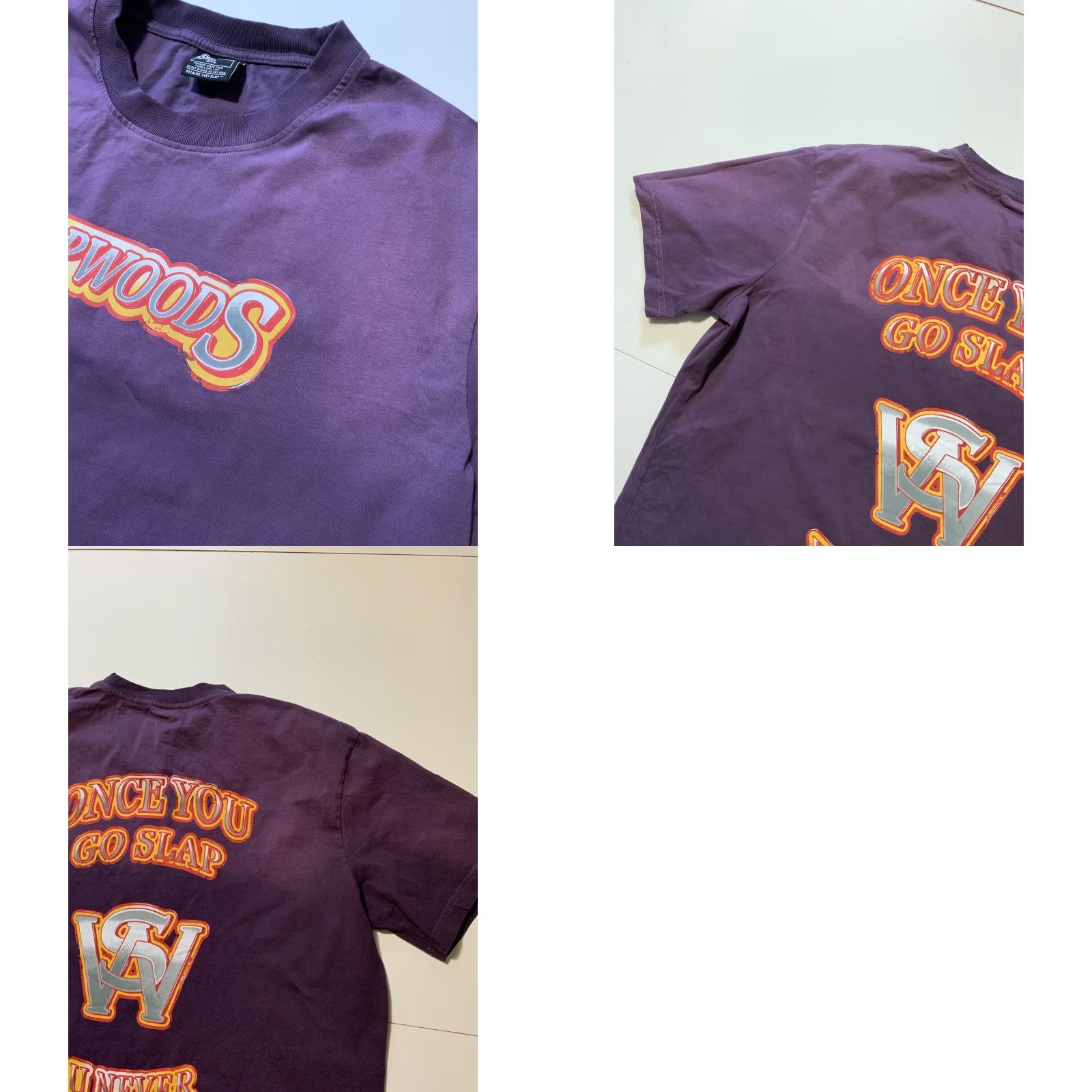 Vintage VINTAGE Slapwoods Cigar Wraps Once You Go Slap You Never Go Back Purple Graphic T-Shirt Mens 2XL Purple"} Size US XXL / EU 58 / 5 - 8 Thumbnail