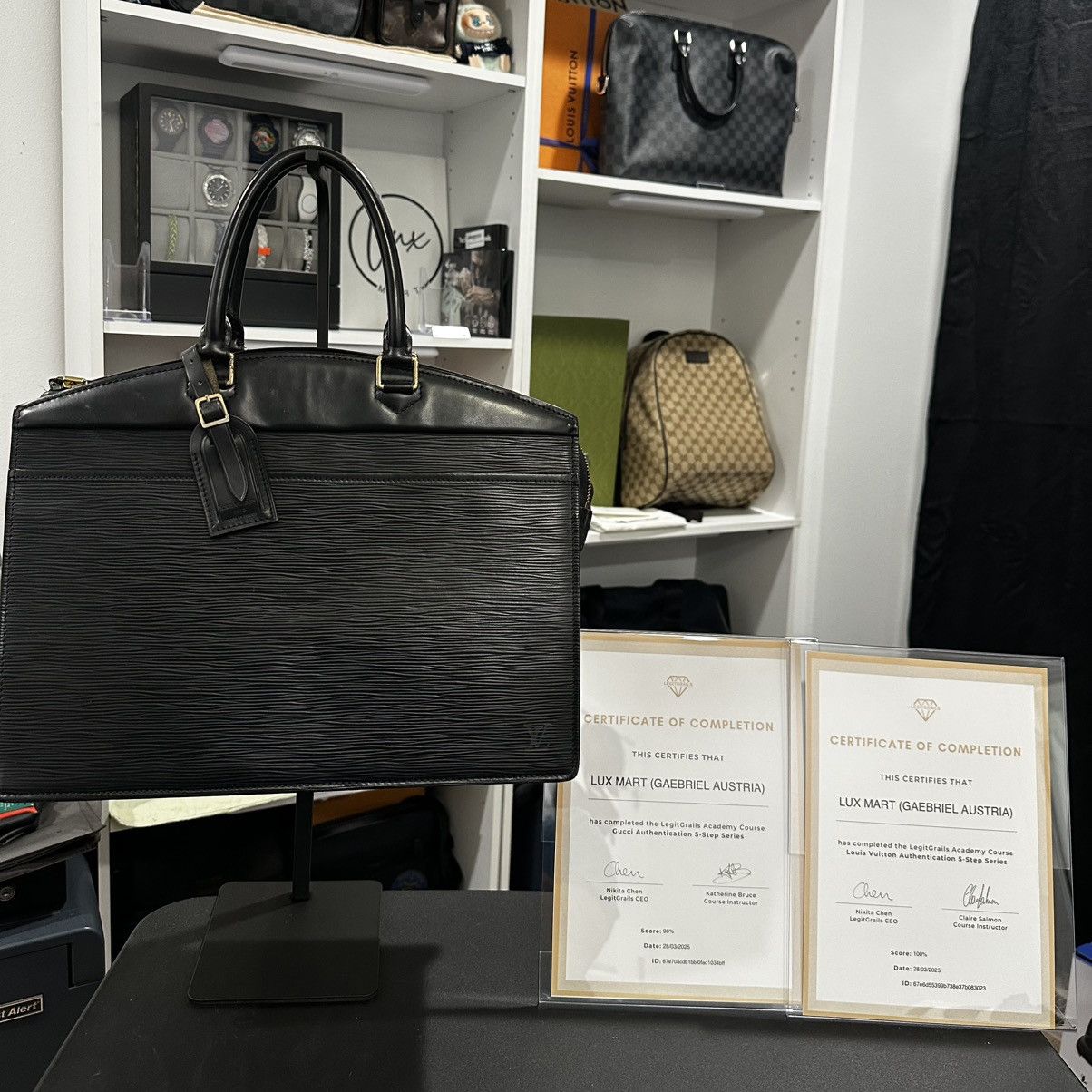 Louis Vuitton Riviera Handbag Epi Leather Black
