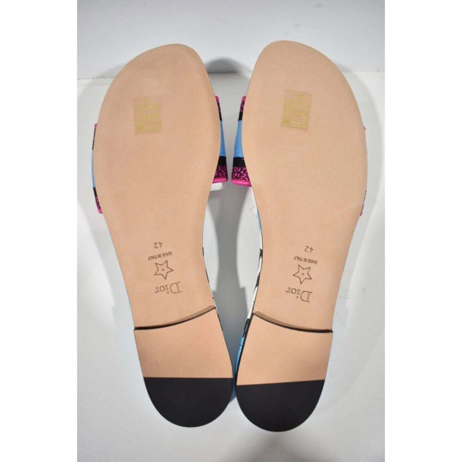 Dior Dway D Jungle Embroidered Logo Slide Flat Sandal 42 Size US 12 / IT 42 - 12 Thumbnail