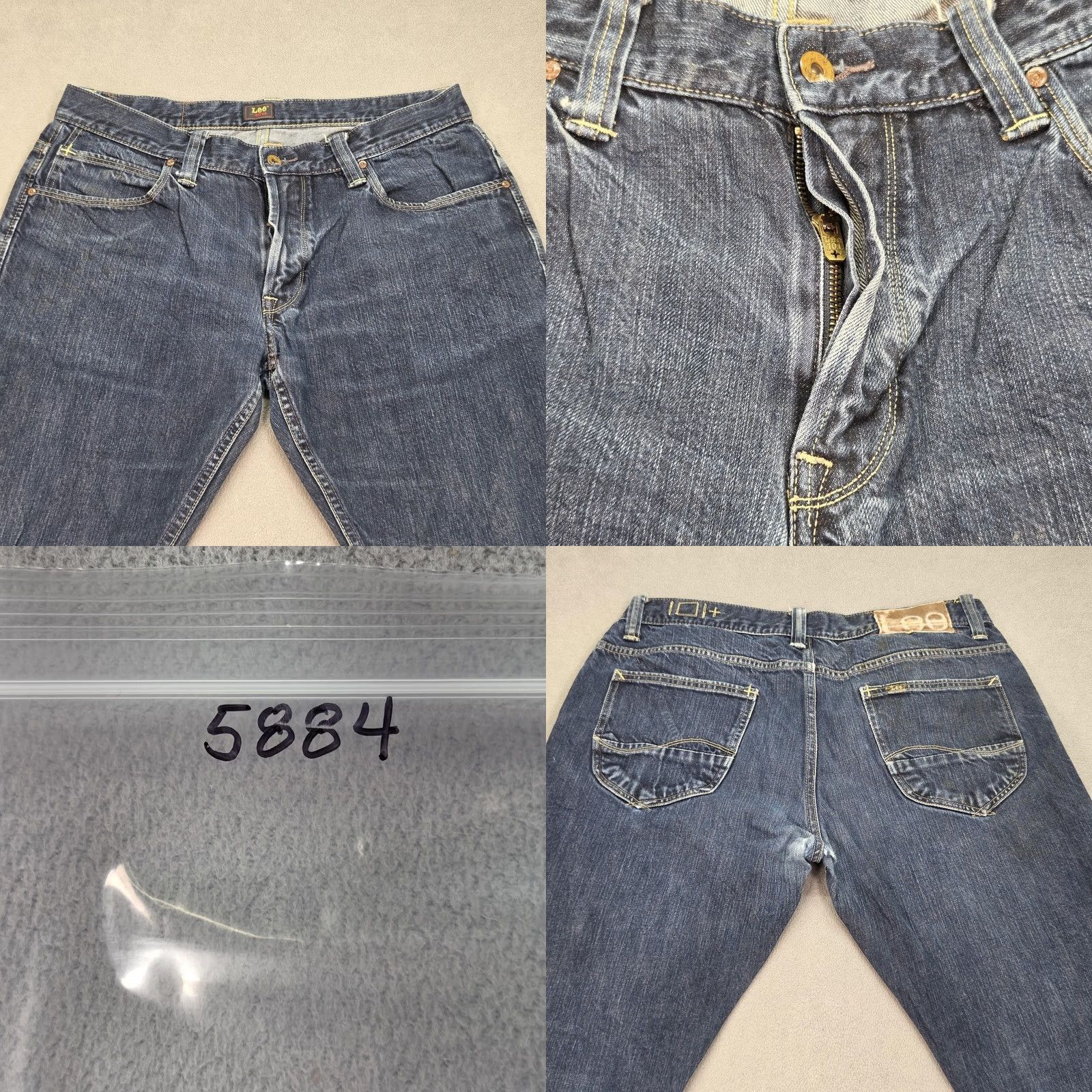 Lee Vintage Lee Jeans Mens Selvedge 101+ Blue Raw Denim Straight Leg Fits 34x30 Size US 34 / EU 50 - 9 Thumbnail