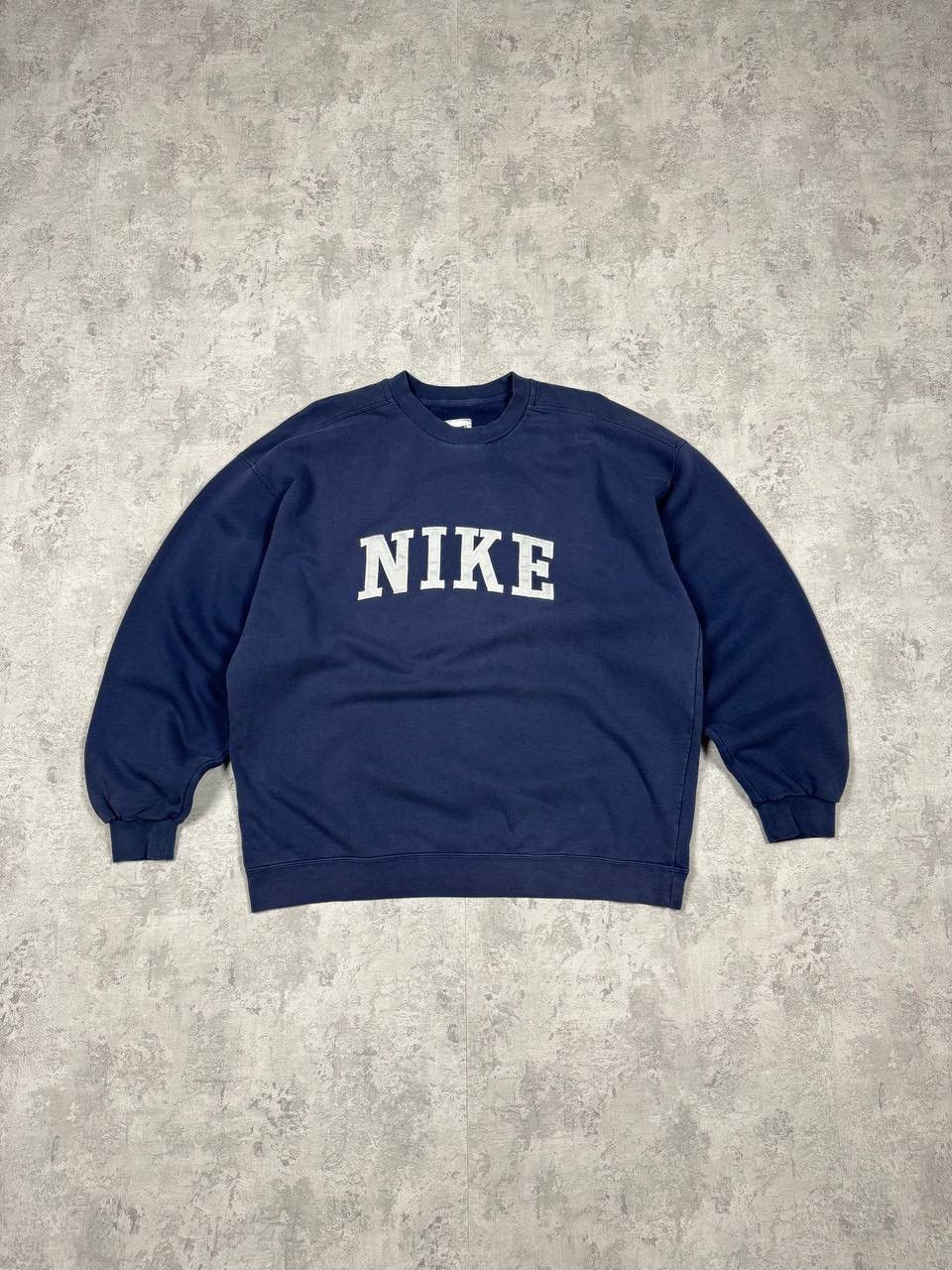 Vintage Nike Y2K Dark Blue Sweatshirt Embroidered Big Logo
