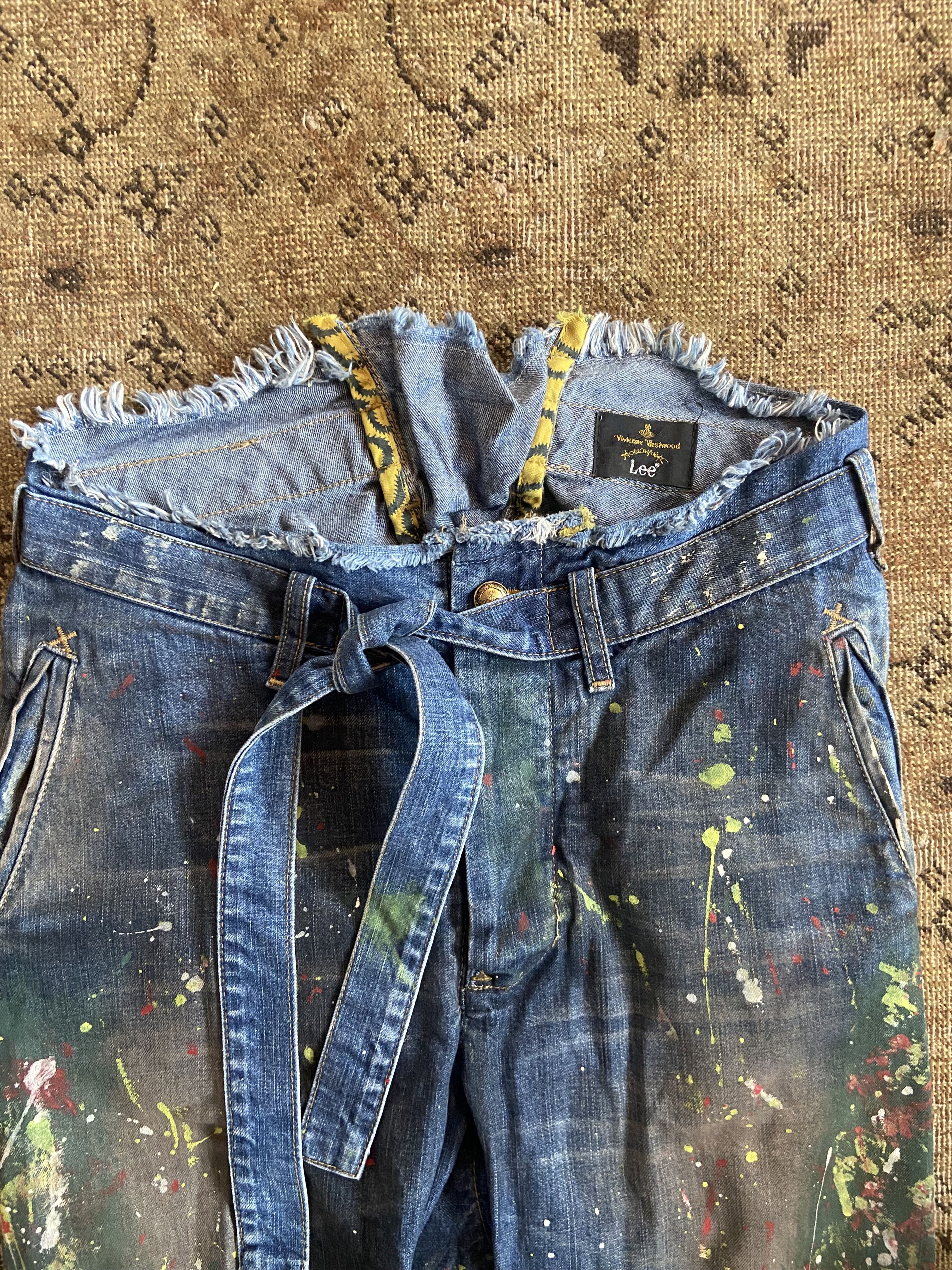 Lee × Vivienne Westwood Vivienne Westwood low crotch paint splattered jeans Size 25" / US 0 / IT 36 - 4 Thumbnail