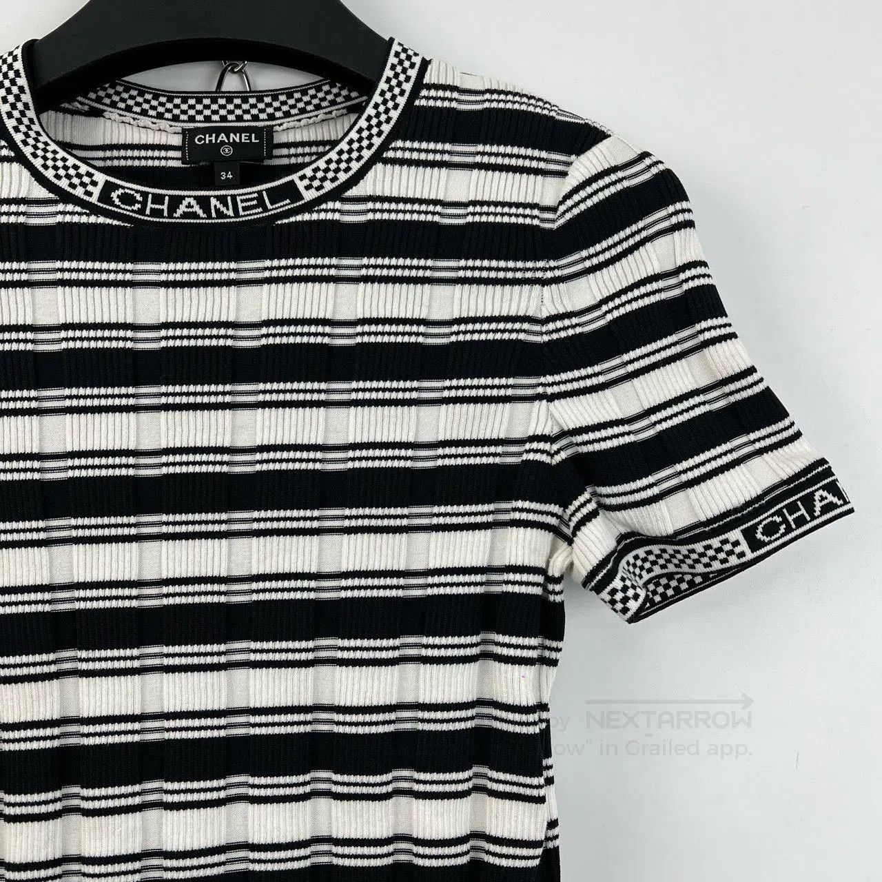 Chanel Chanel Classic Black White Stripe Knit Top. Size XXS / US 00 / IT 34 - 6 Thumbnail