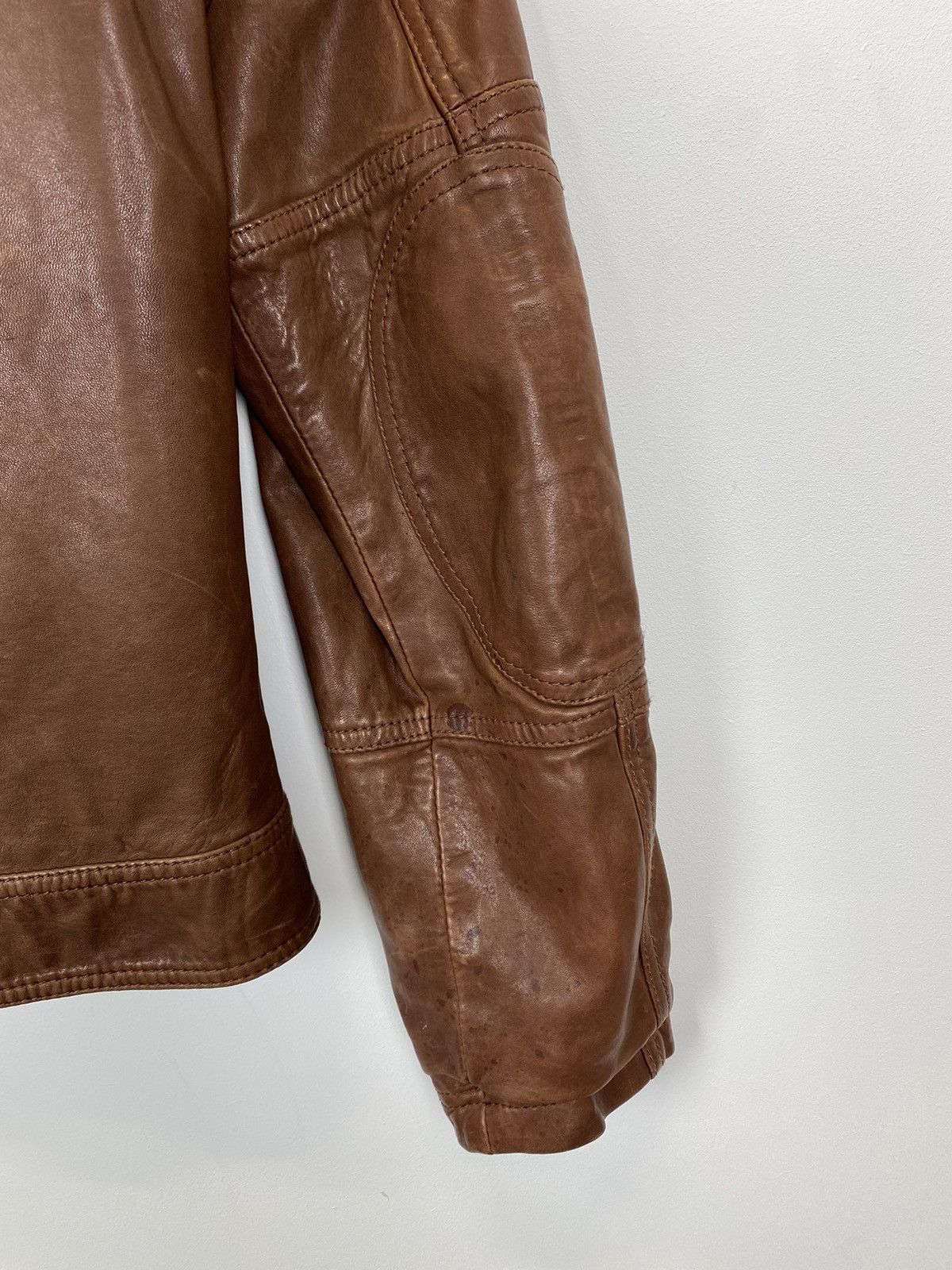 Other Vintage Oakwood Leather Jacket Brown Avant-Garde Japanese Size US L / EU 52-54 / 3 - 14 Thumbnail