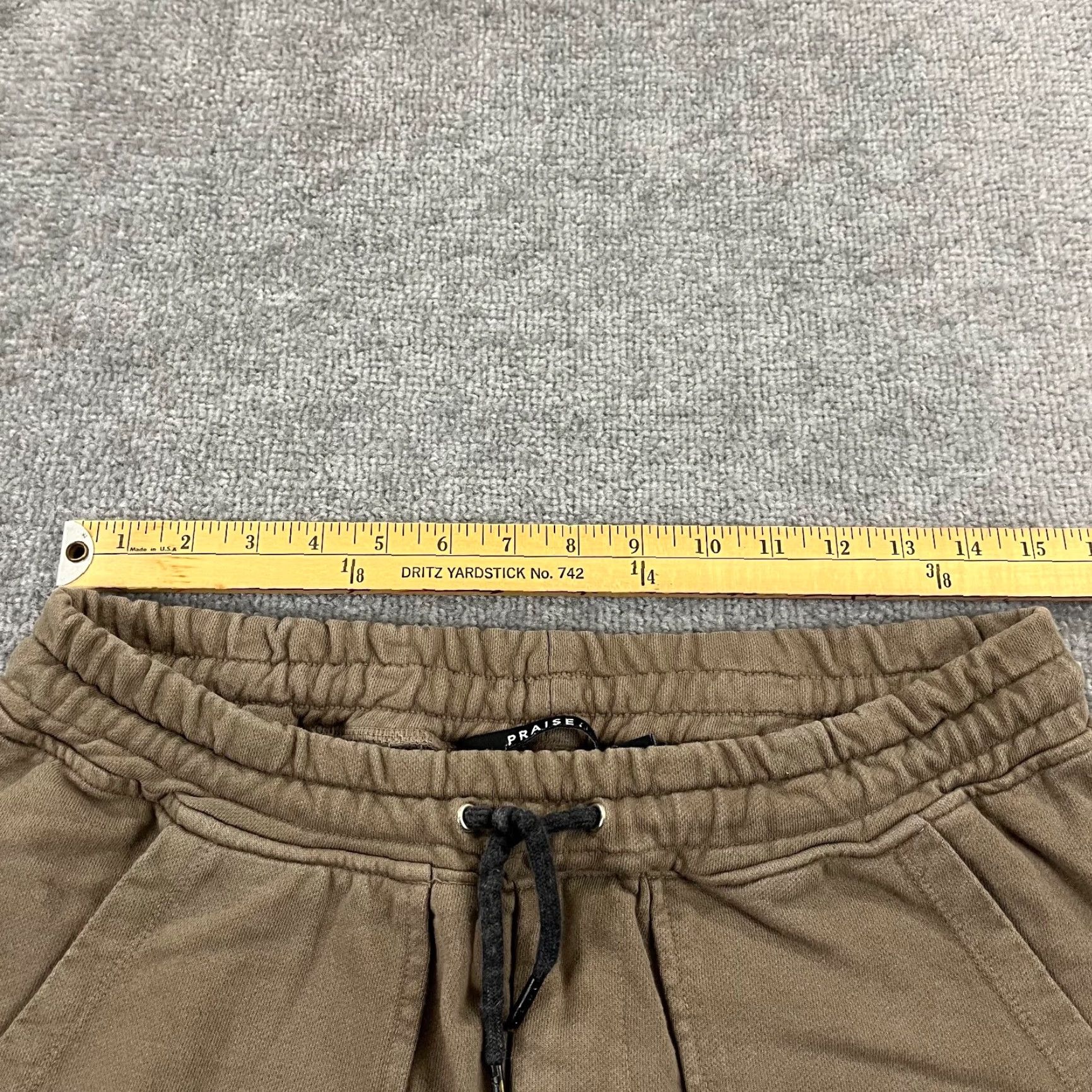 Vintage PRAISE Shorts Mens Small 8" Brown Sweat Lounge Elastic Waist Deep Pockets Size US 29 - 5 Thumbnail