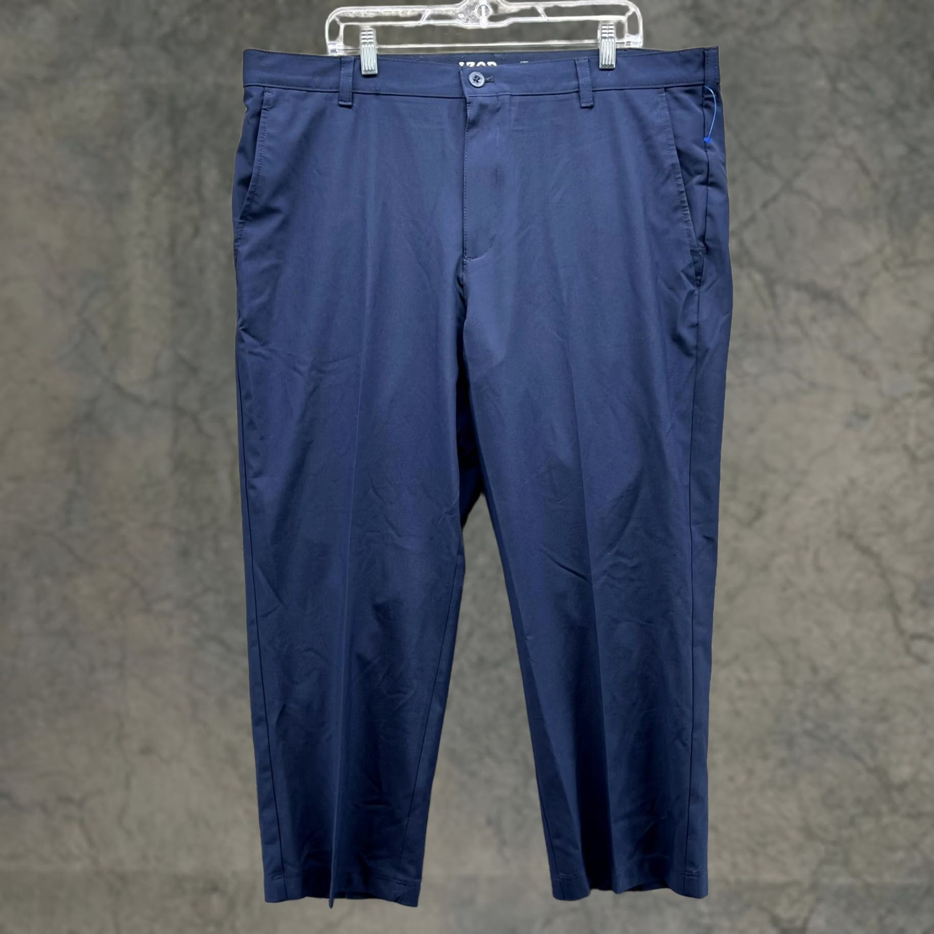 Izod IZOD Pants Men 40x29 Adult Blue Navy Chino Pleated Casual Polyester Size US 40 / EU 56 - 1 Thumbnail