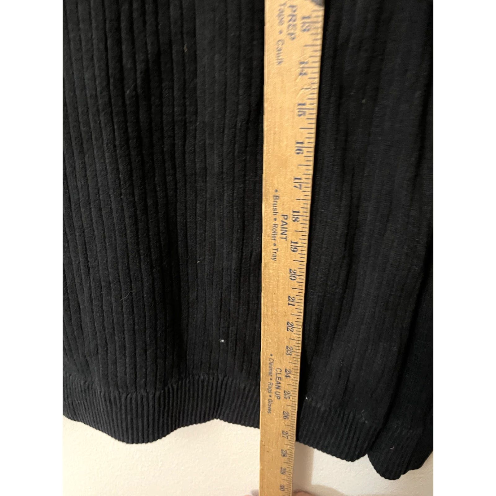 Express VINTAGE Express Sweater Womens Large Black Ribbed Knit Zip Up Slim Fit Stretch Cardigan Size L / US 10 / IT 46 - 5 Thumbnail