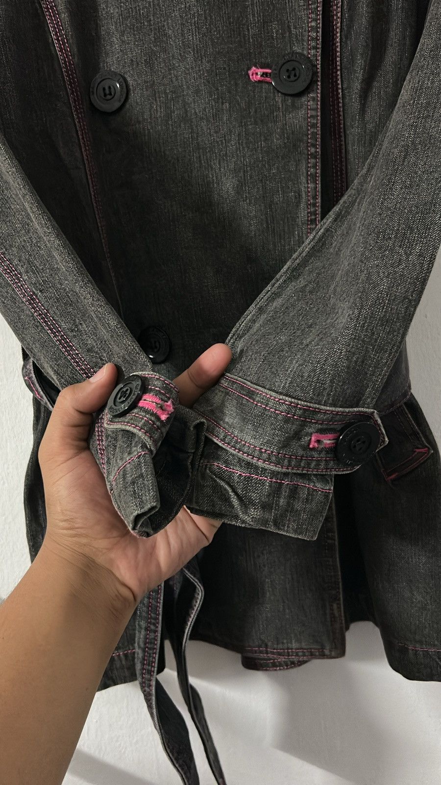 Designer × Japanese Brand RARE Vintage Mary Quant London Denim Heavy Coat Size S / US 4 / IT 40 - 3 Thumbnail