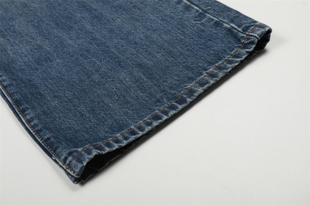 Jean Men's Retro Loose Wide-Leg Straight-Leg Jeans Size US 32 / EU 48 - 6 Thumbnail