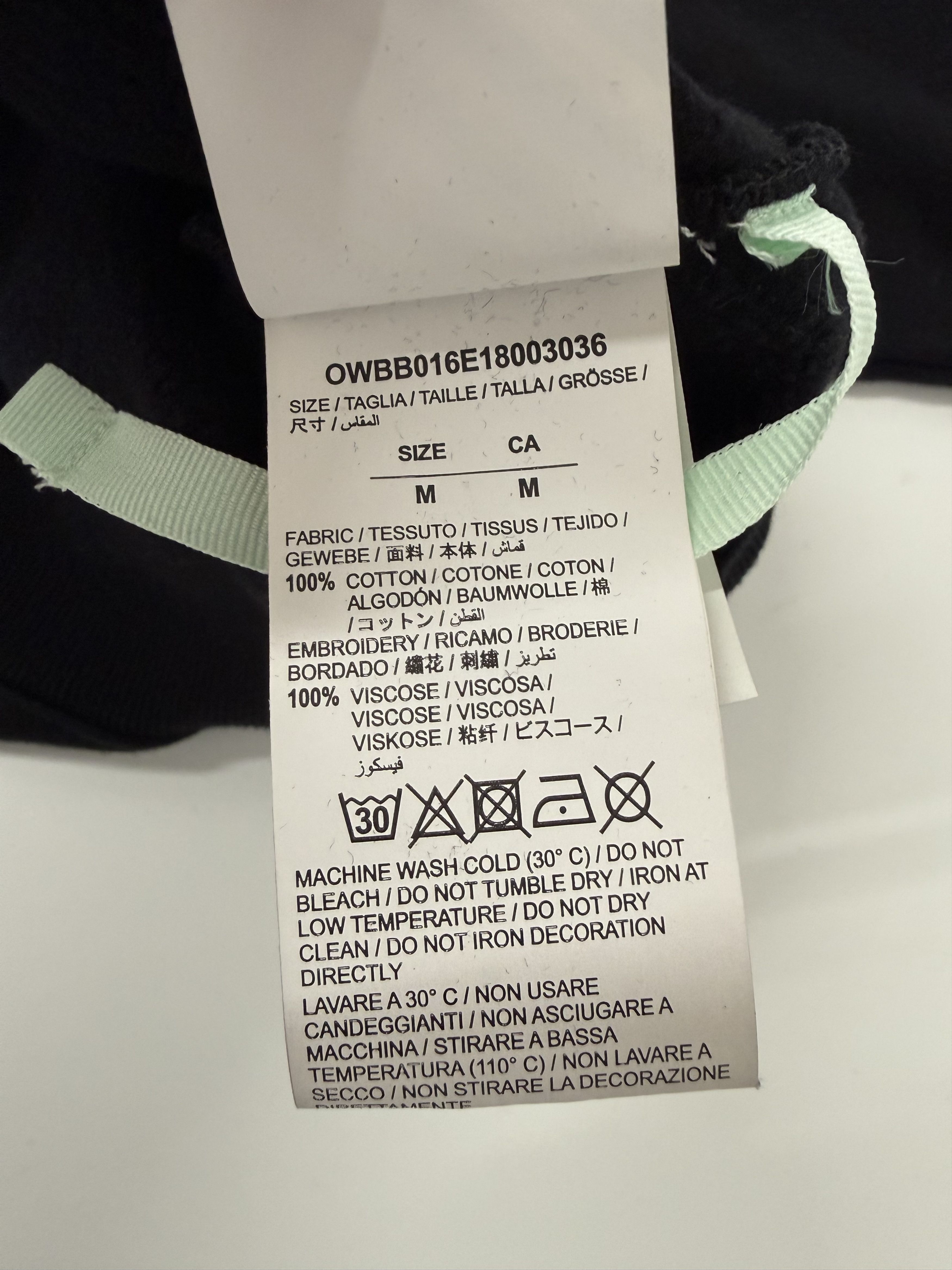 Off-White *USED* Women Off White Crop Hoodie - Black / Medium Size M / US 6-8 / IT 42-44 - 6 Thumbnail