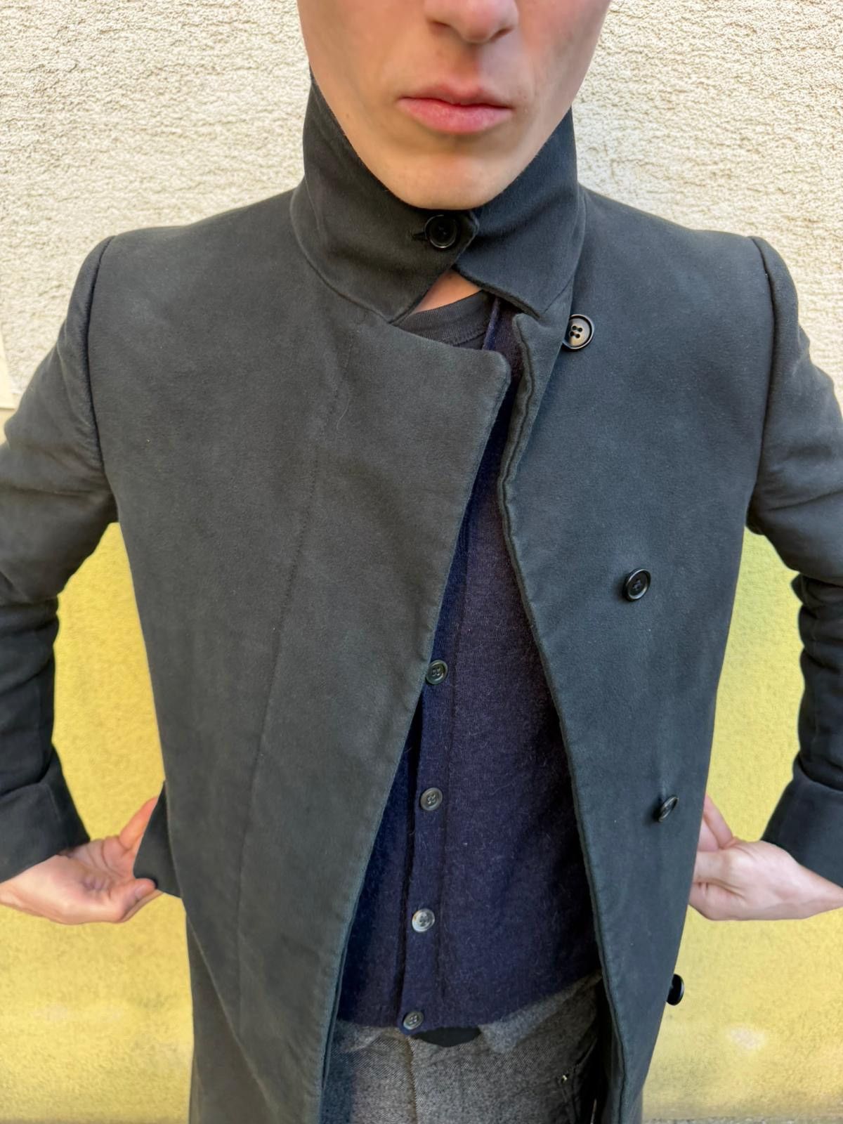 Helmut Lang Helmut Lang 2003 funnel neck brushed wool coat Size US XS / EU 42 / 0 - 13 Thumbnail