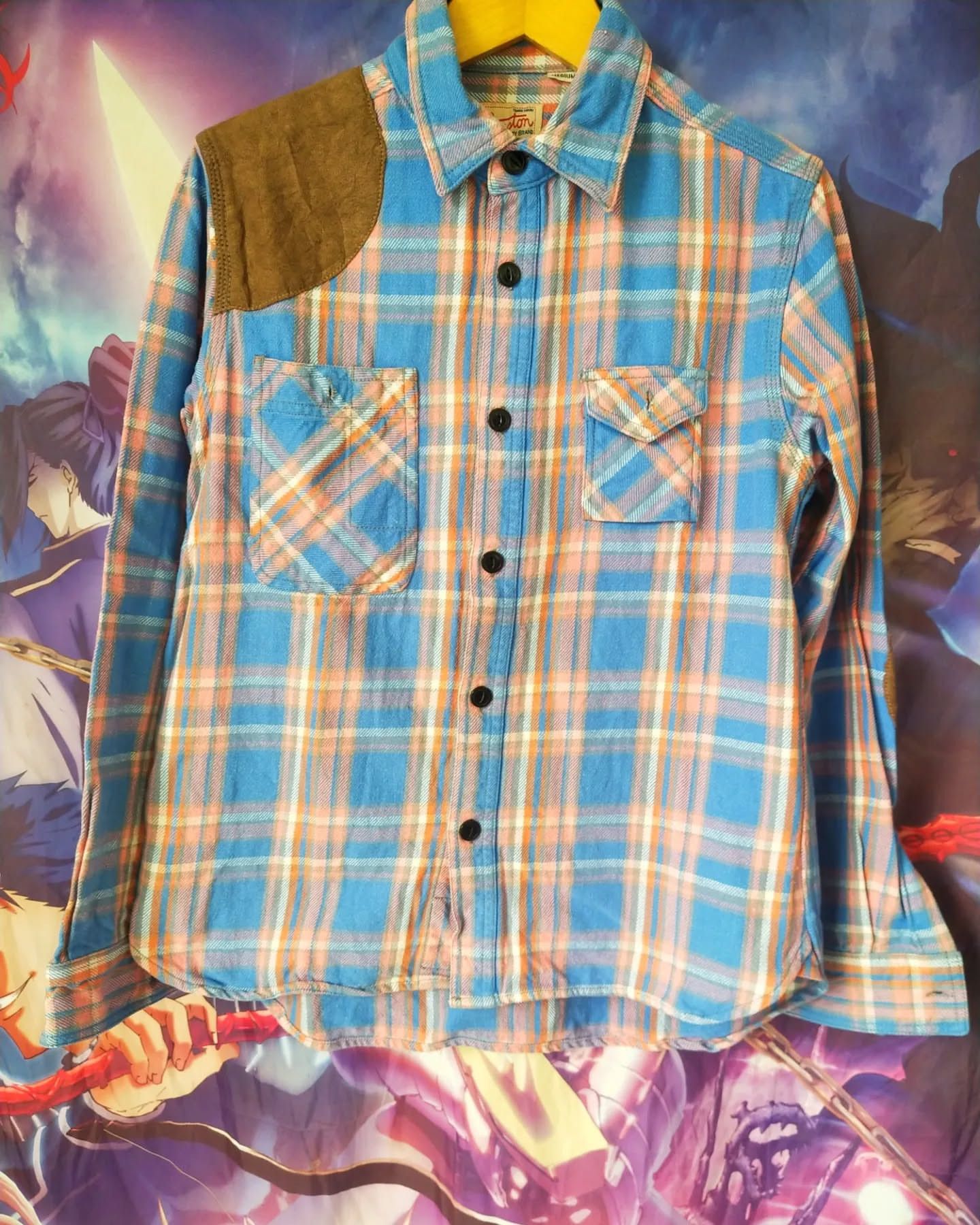 Japanese Brand Houston Blue Plaid Flannel Shirt Japanese Heritage Workwear Size US M / EU 48-50 / 2 - 1 Thumbnail