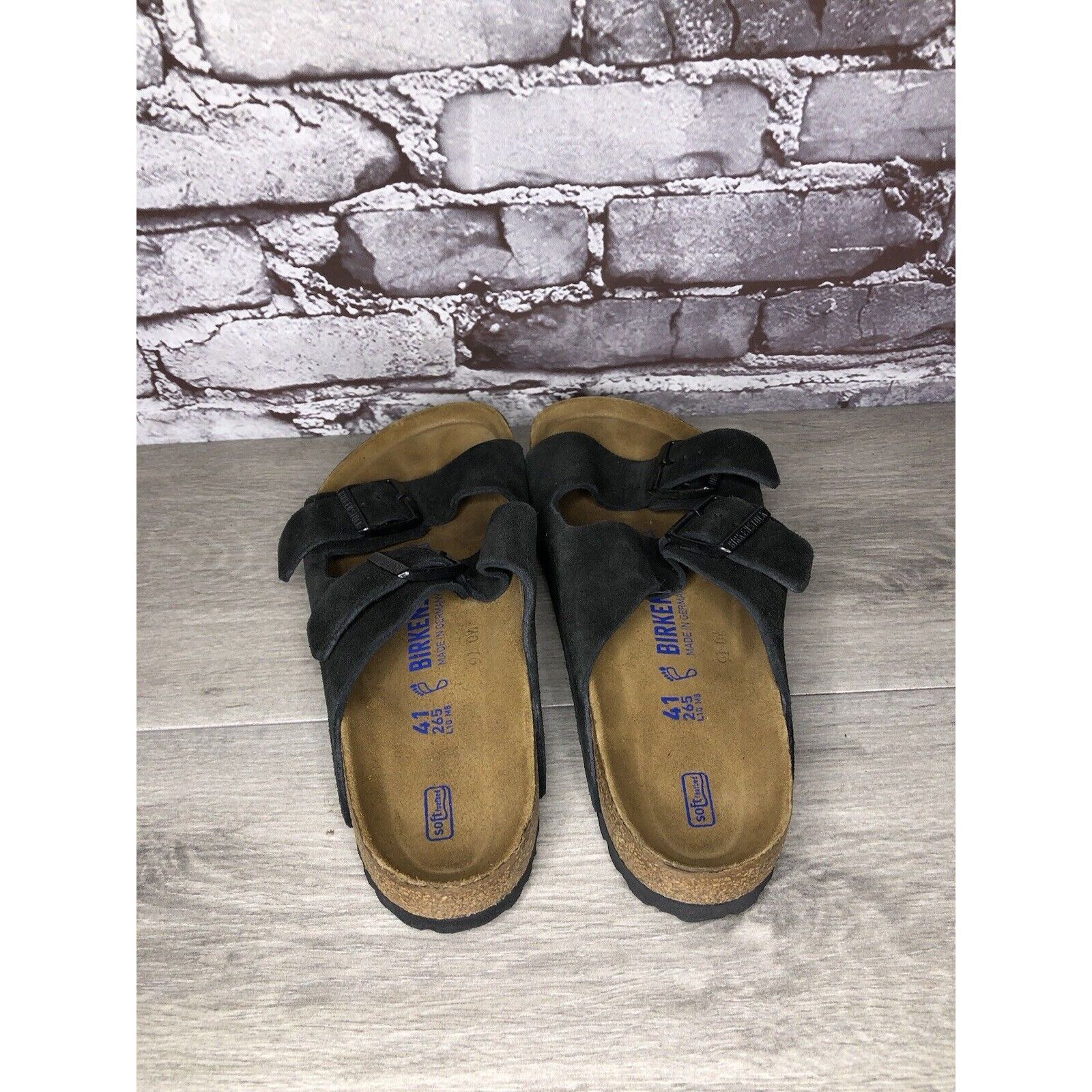 Birkenstock Birkenstock Arizona Black Suede Leather Strap Slides Sandals Size US 10 / IT 40 - 6 Thumbnail