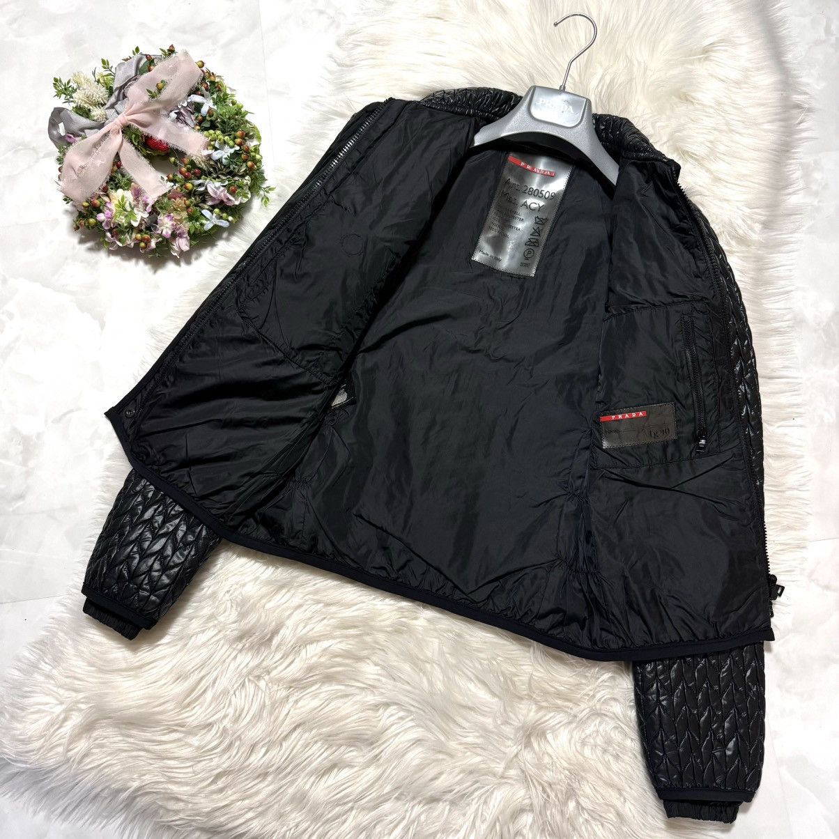 Prada Prada Sport ribbed gathered nylon jacket, black, size 40, Size S / US 4 / IT 40 - 7 Thumbnail