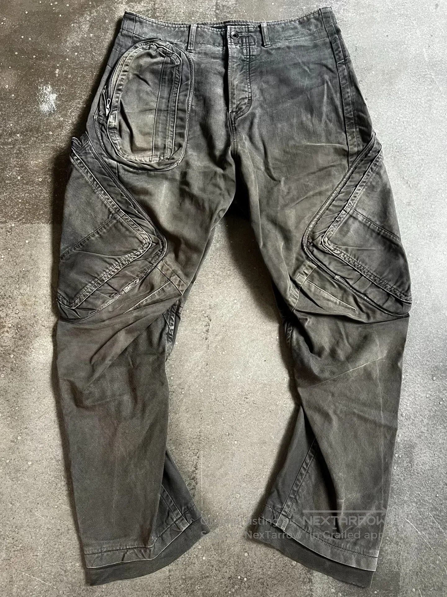 Julius distressed gray tactical cargo pants. Size US 34 / EU 50 - 1 Thumbnail