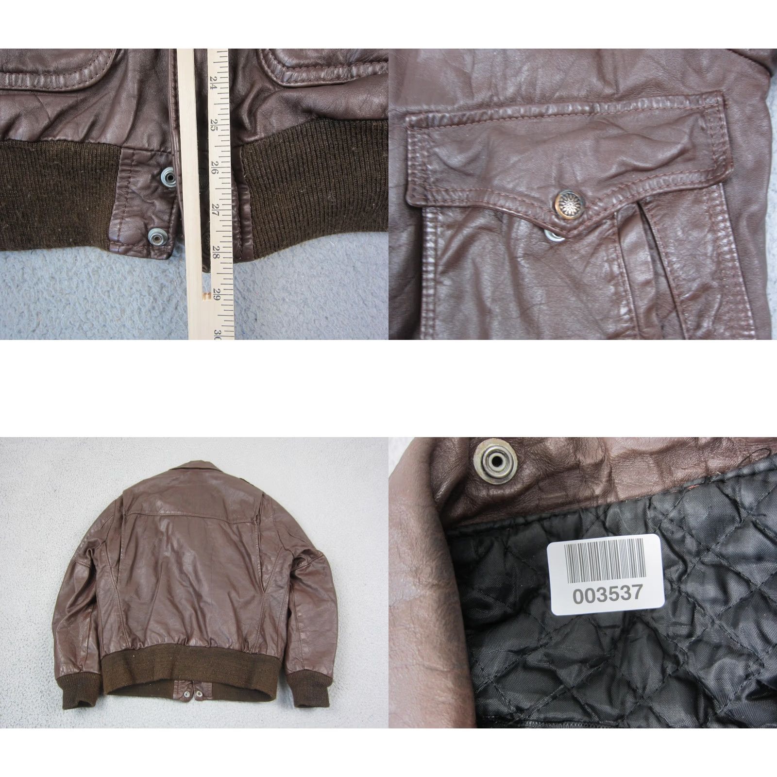 Brooks VINTAGE Brooks Leather Jacket Mens L Brown Bomber Coat 70s Full Zip Zipper Leather Lining 80s 90s Western Man Size US L / EU 52-54 / 3 - 9 Thumbnail