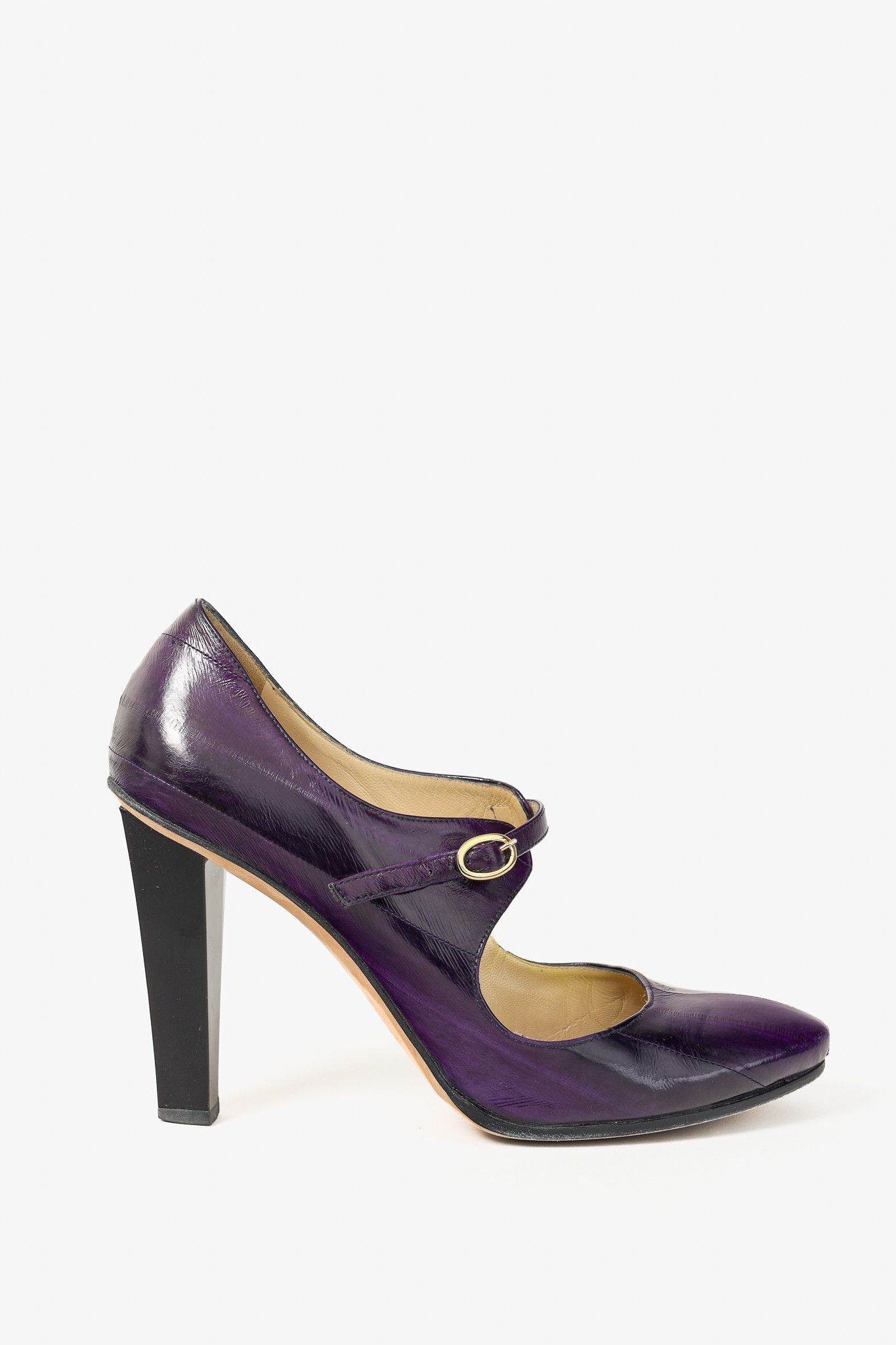 Jimmy Choo Jimmy Choo Kiln Purple Eel Mary Jane Pumps Size US 9 / IT 39 - 1 Thumbnail