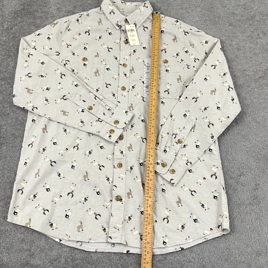 Vintage DULUTH TRADING Flannel Shirt Mens LT Large Tall Gray Button Down Animal Print Size US L / EU 52-54 / 3 - 4 Thumbnail