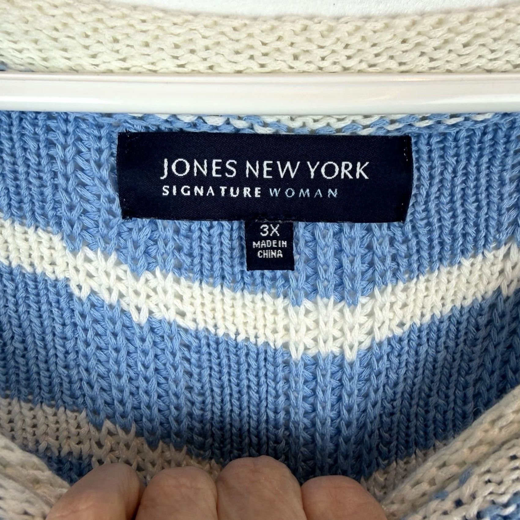 Jones New York Jones New York Sweater Womens 3X Blue Signature Stripe Knit Pullover Roll Neck Size XXL / US 16-18 / IT 52-54 - 4 Thumbnail