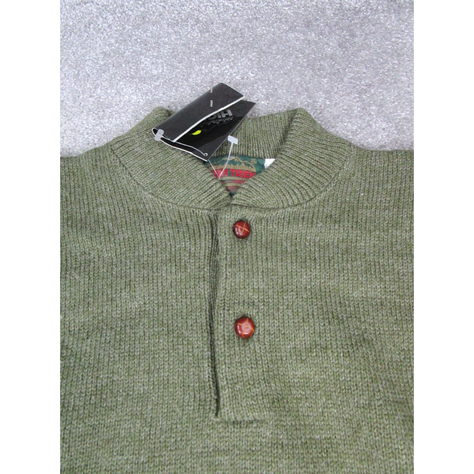 Vintage VINTAGE High Trek Mens XL Green Knit Hiking Pullover Sweater Mock Neck Long Sleeve Regular Fit N/A Size US XL / EU 56 / 4 - 2 Thumbnail